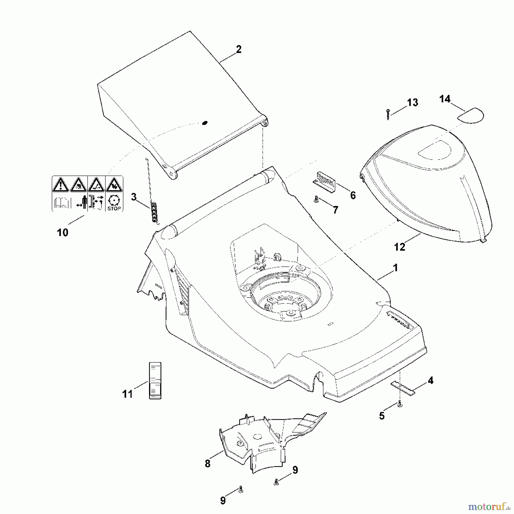 Viking Rasenmäher Elektrorasenmäher ME 443.0 C B - Gehäuse