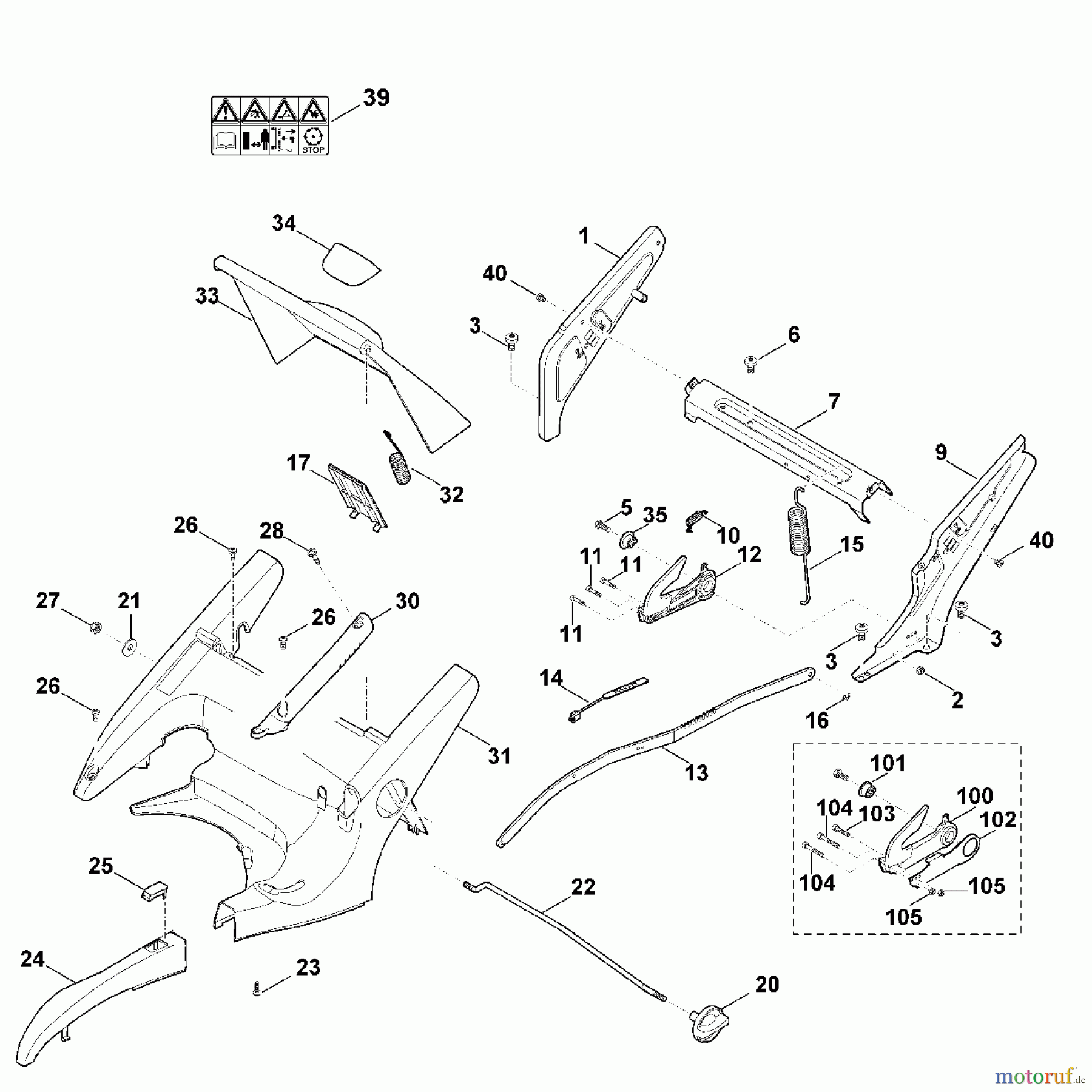 Viking Rasenmäher Benzinrasenmäher MB 655.1 G C - Rahmen, Höhenverstellung