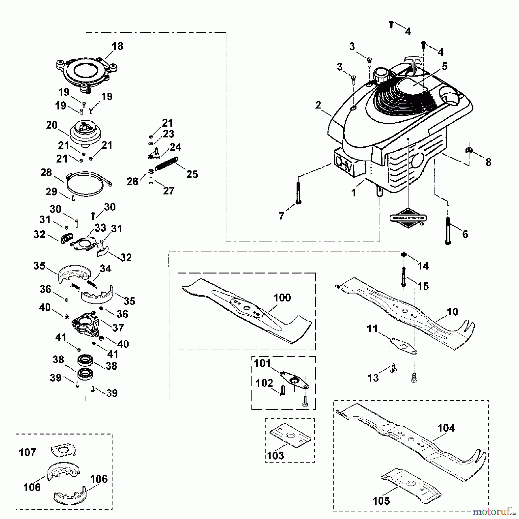 Viking Rasenmäher Benzinrasenmäher MB 555 BS E - Motor, Messer