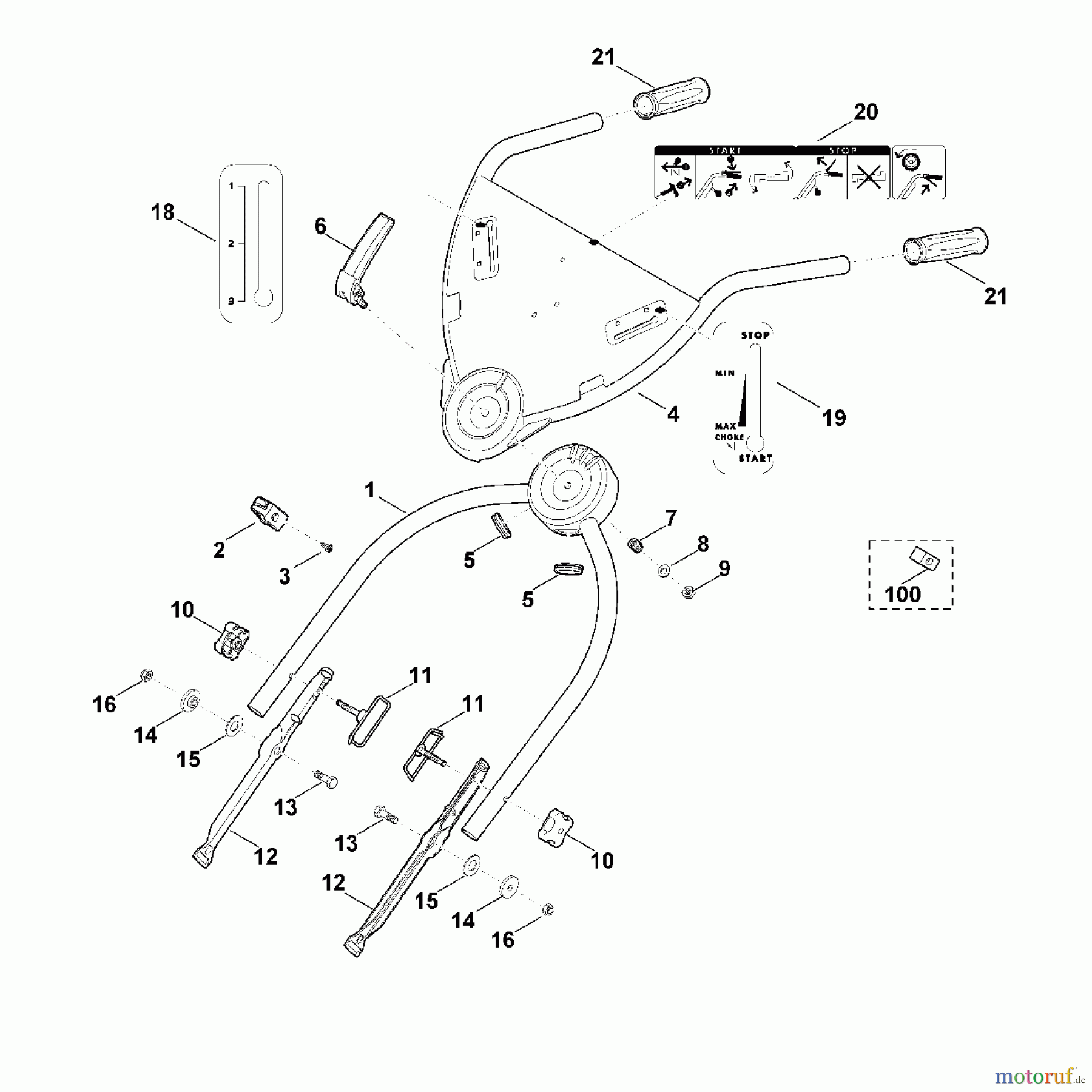 Viking Rasenmäher Benzinrasenmäher MB 755.1 KS B - Lenker Unterteil
