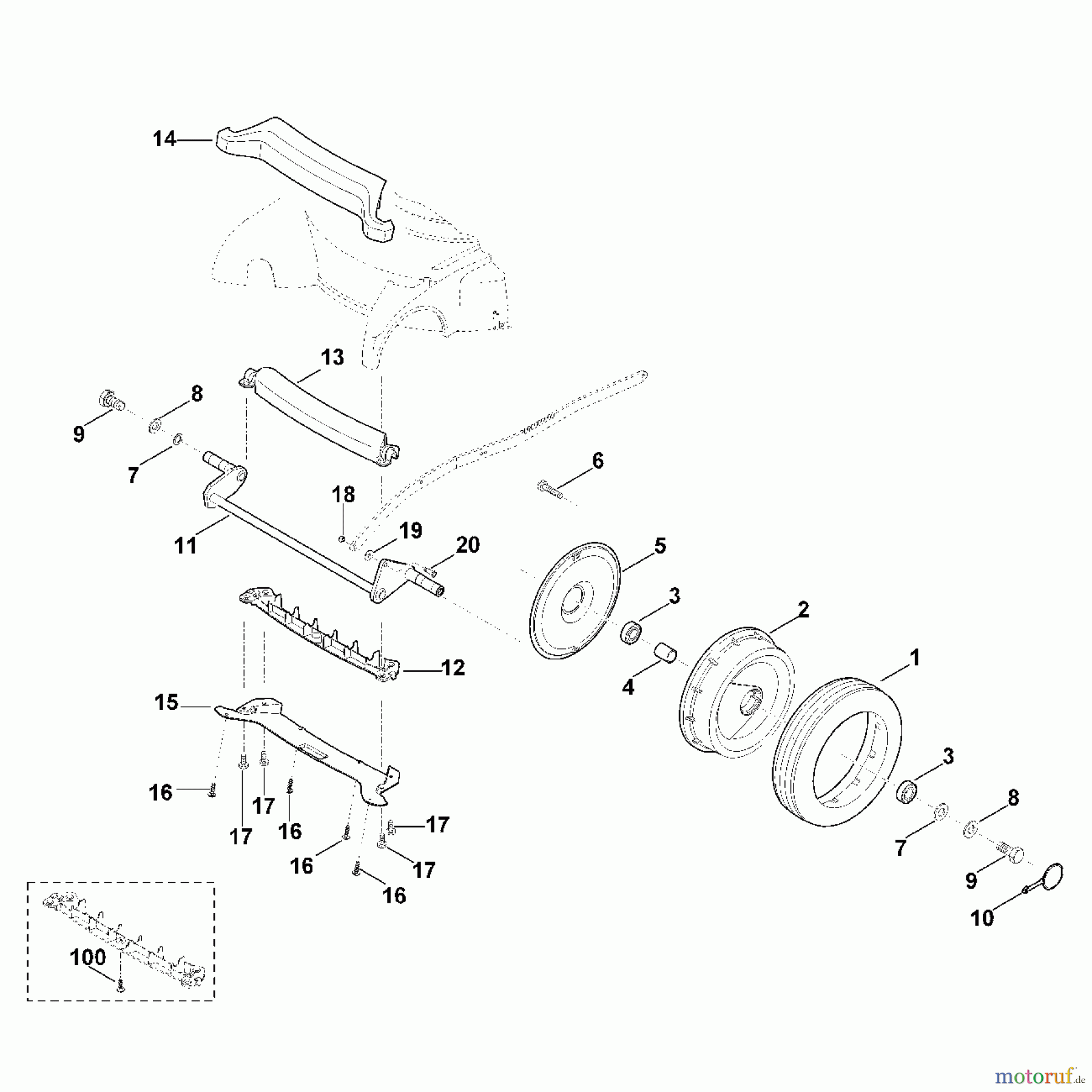 Viking Rasenmäher Benzinrasenmäher MB 755.1 KS E - Vorderachse