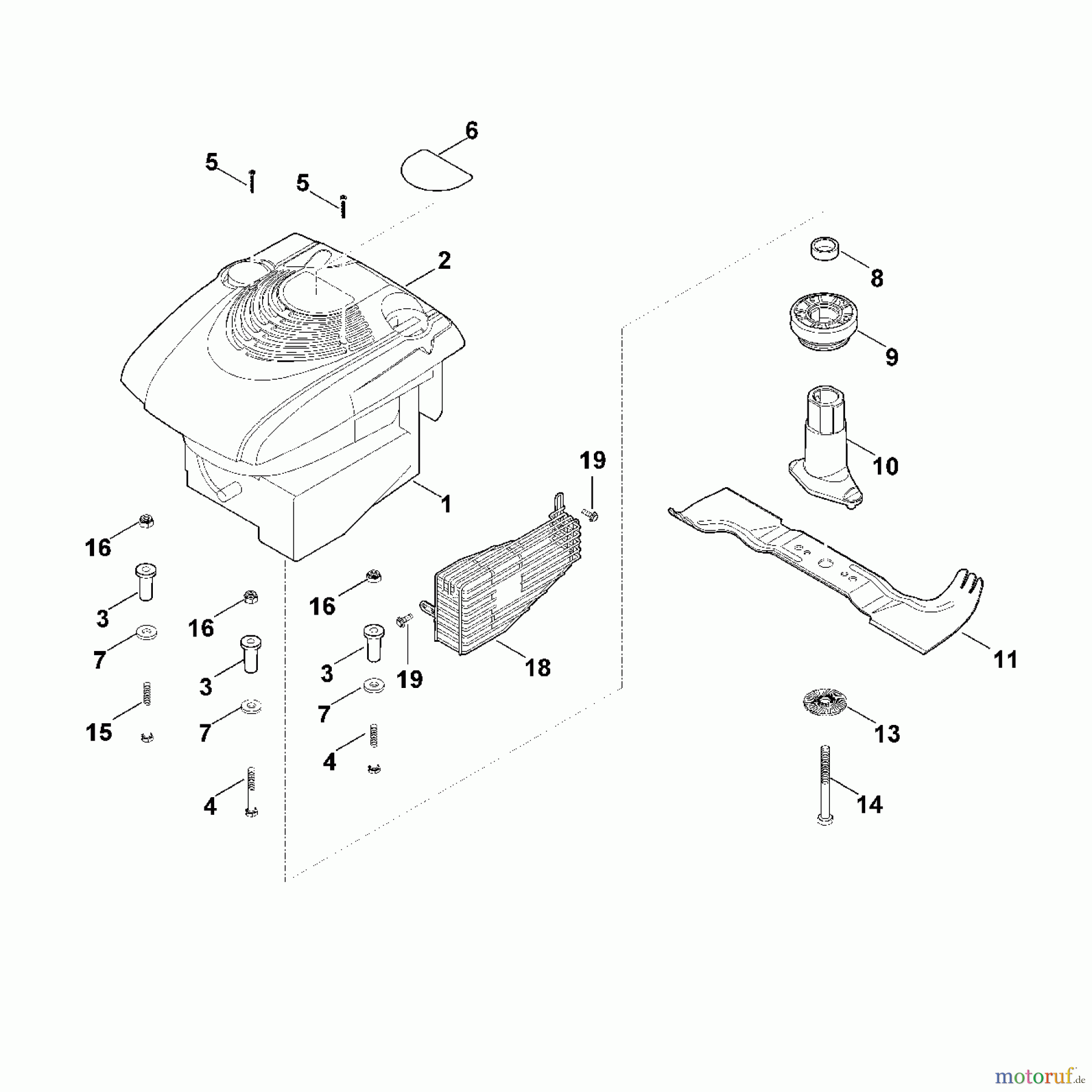 Viking Rasenmäher Benzinrasenmäher MB 545.0 VR F - Motor, Messer
