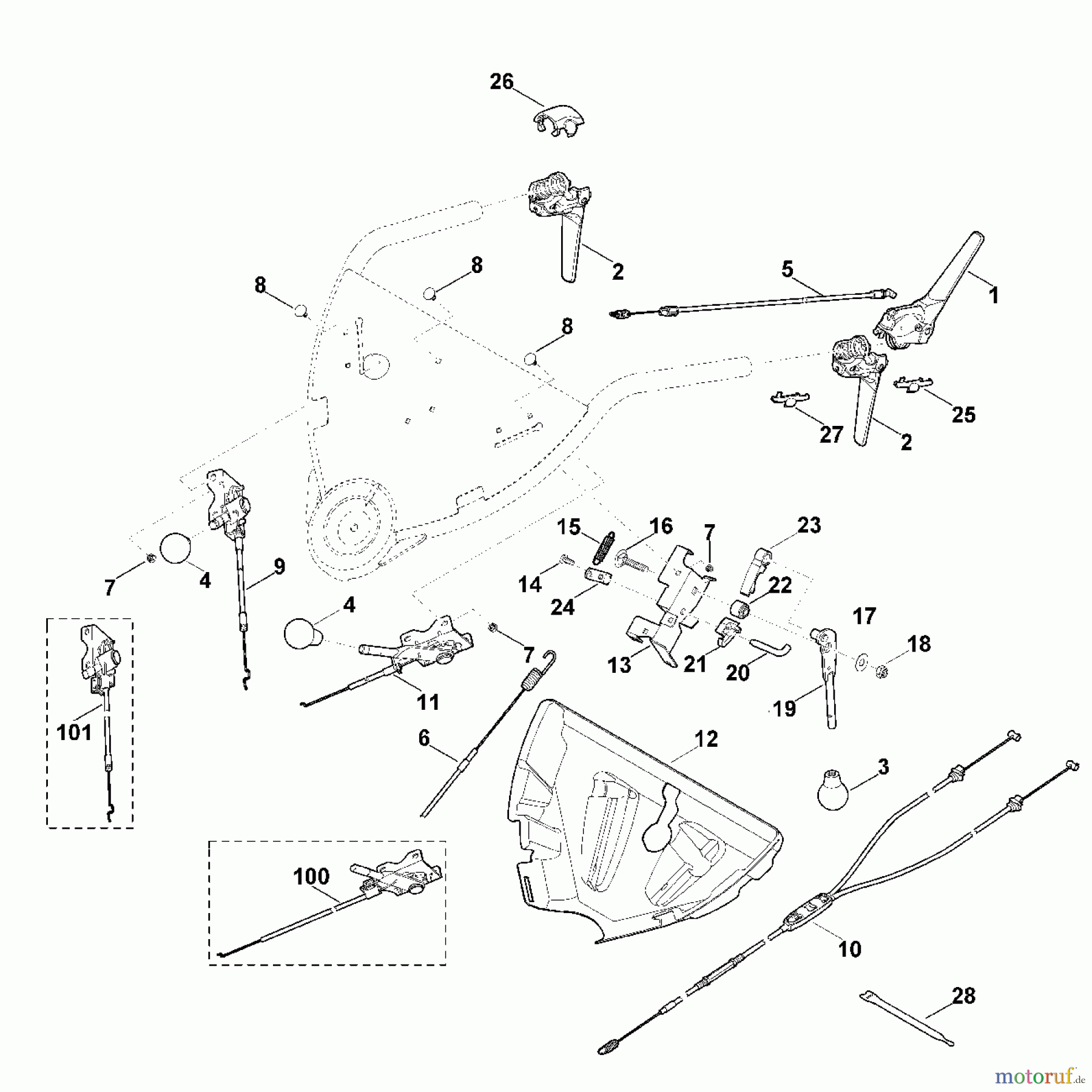 Viking Rasenmäher Benzinrasenmäher MB 750.1 KS A - Lenker Oberteil