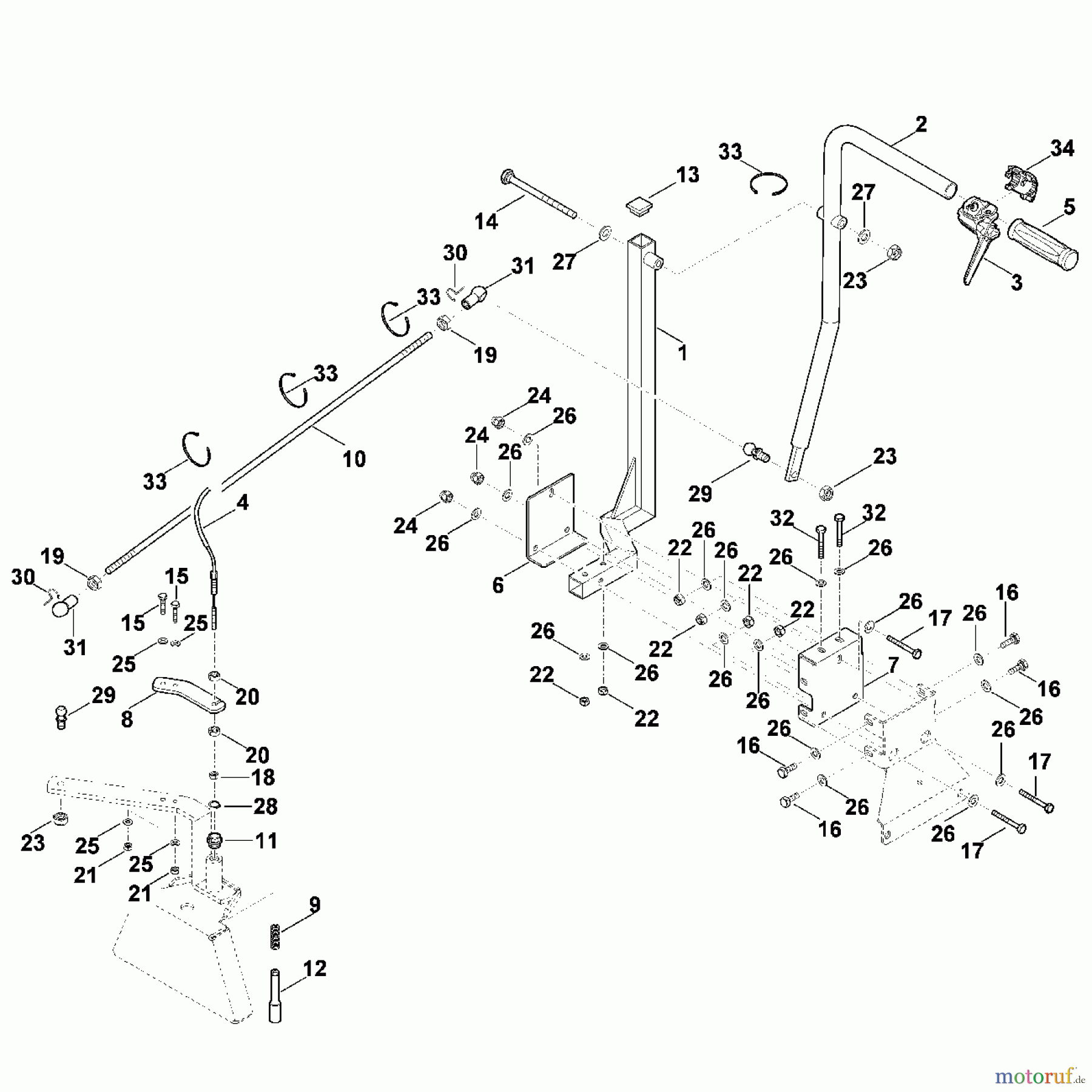  Viking Rasentraktoren Zubehör Rasentraktoren AKD 500  Anbausatz für ASS  125 B - Frontkuppeldreieck mechanisch - 1