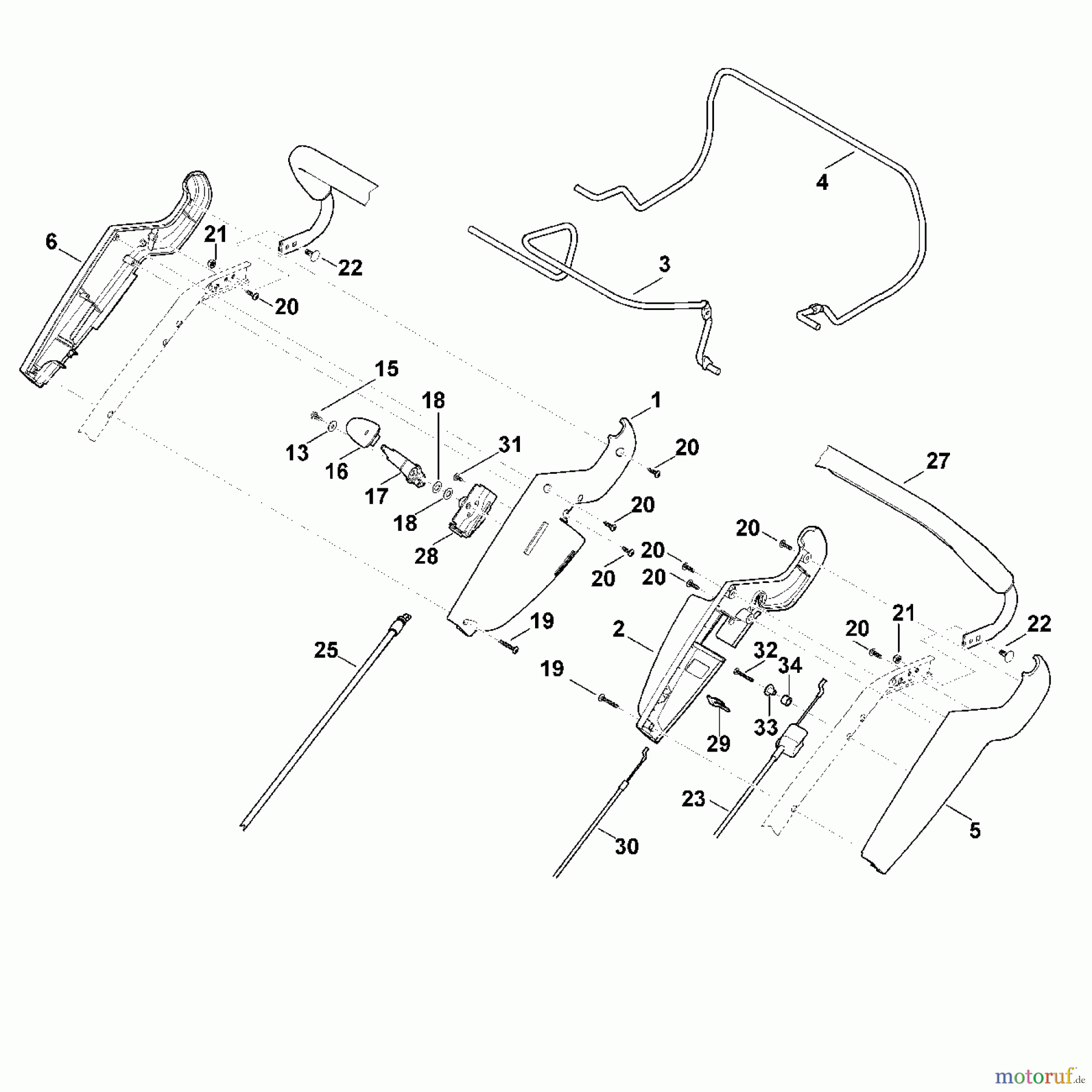 Viking Rasenmäher Benzinrasenmäher MB 650.0 VR A - Lenker Oberteil