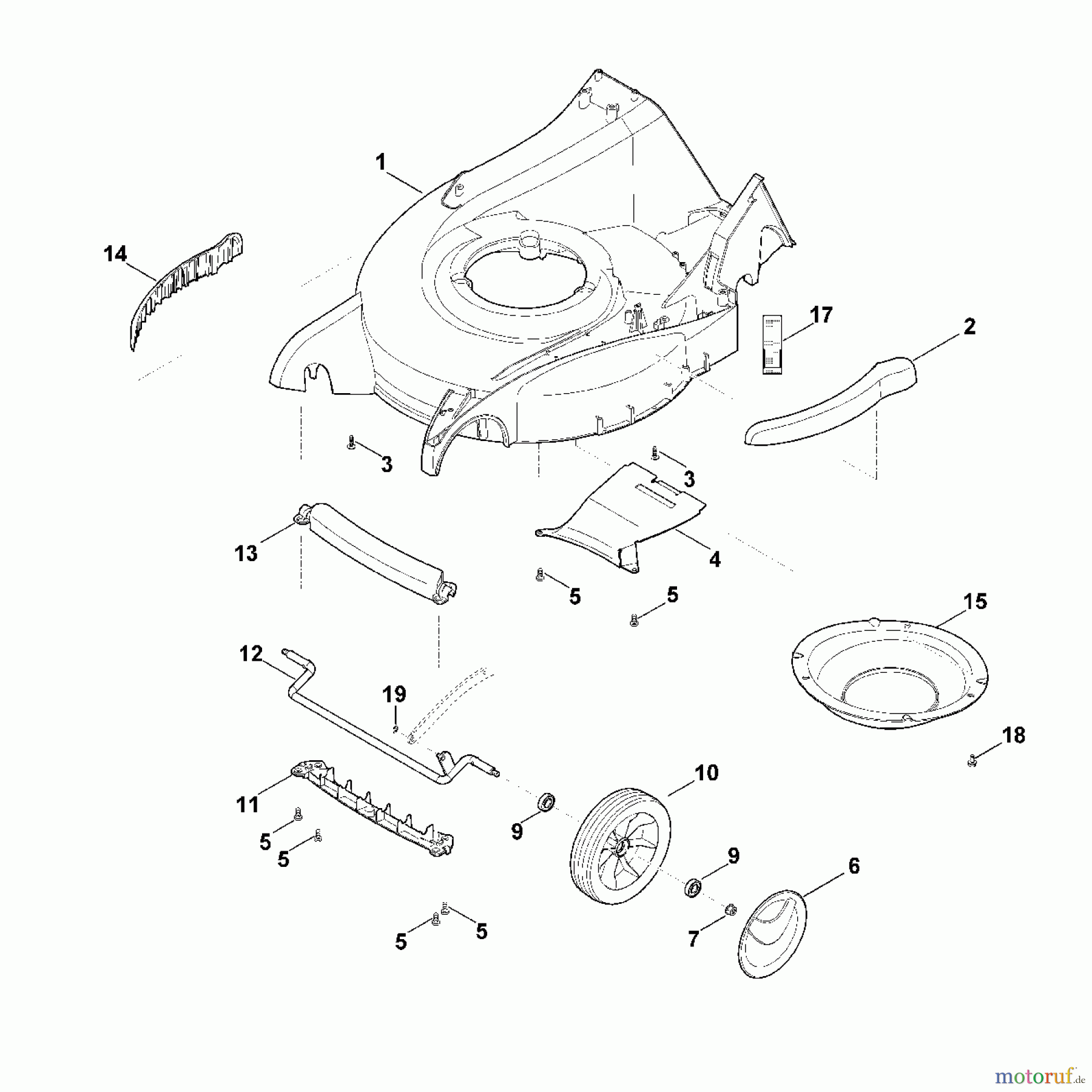 Viking Rasenmäher Benzinrasenmäher MB 655.1 VR D - Gehäuse, Vorderachse