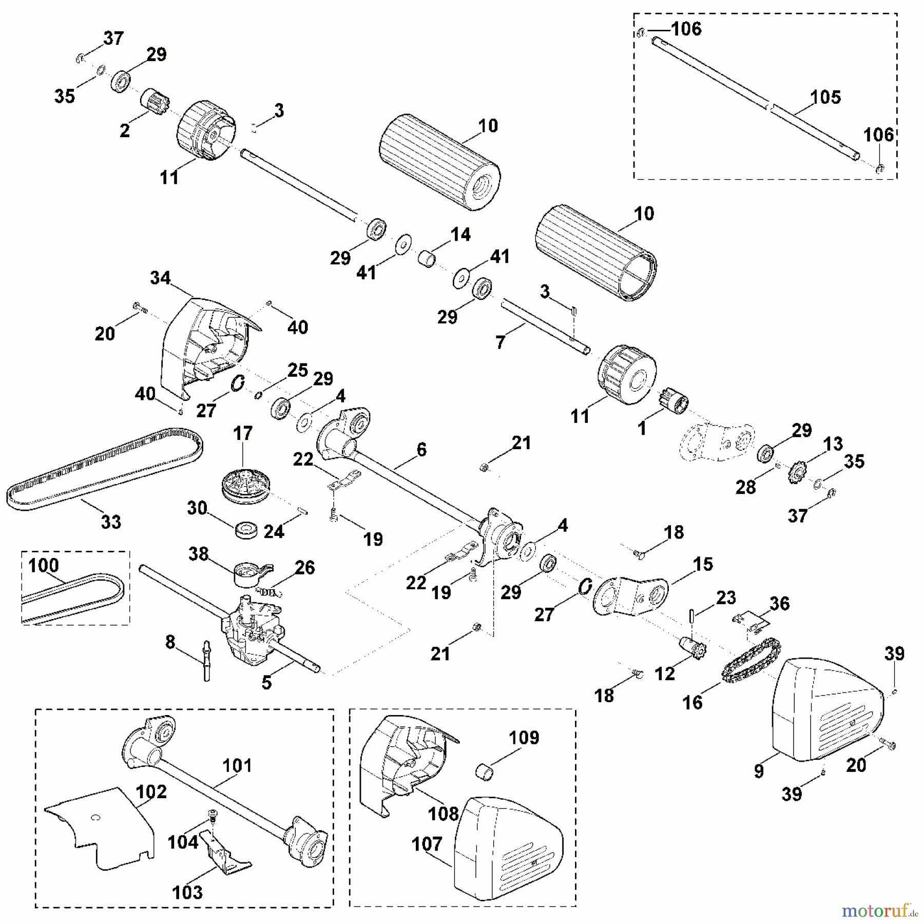  Viking Rasenmäher Benzinrasenmäher MB 655.1 VR E - Hinterachse, Antrieb
