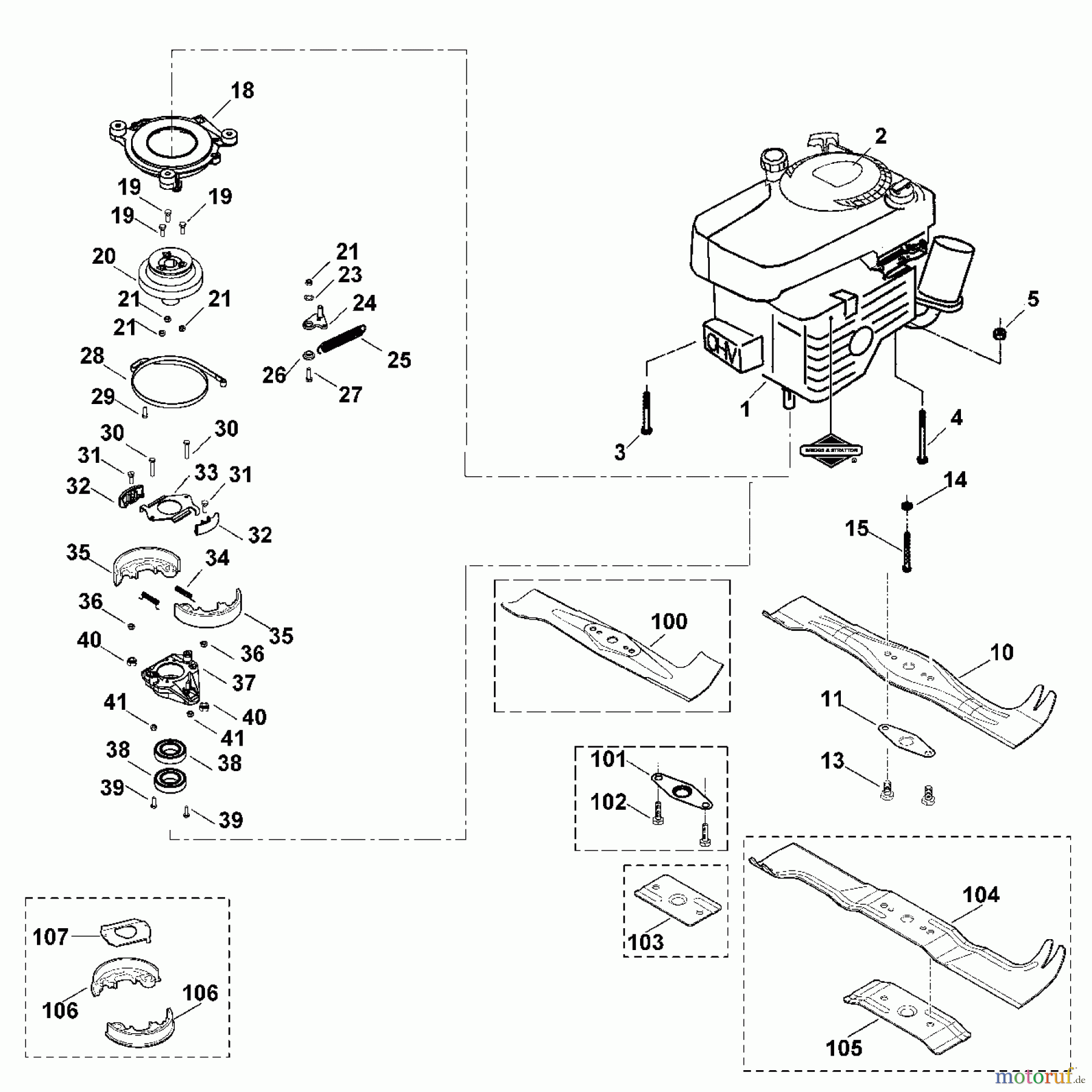 Viking Rasenmäher Benzinrasenmäher MB 555 PRO E - Motor, Messer