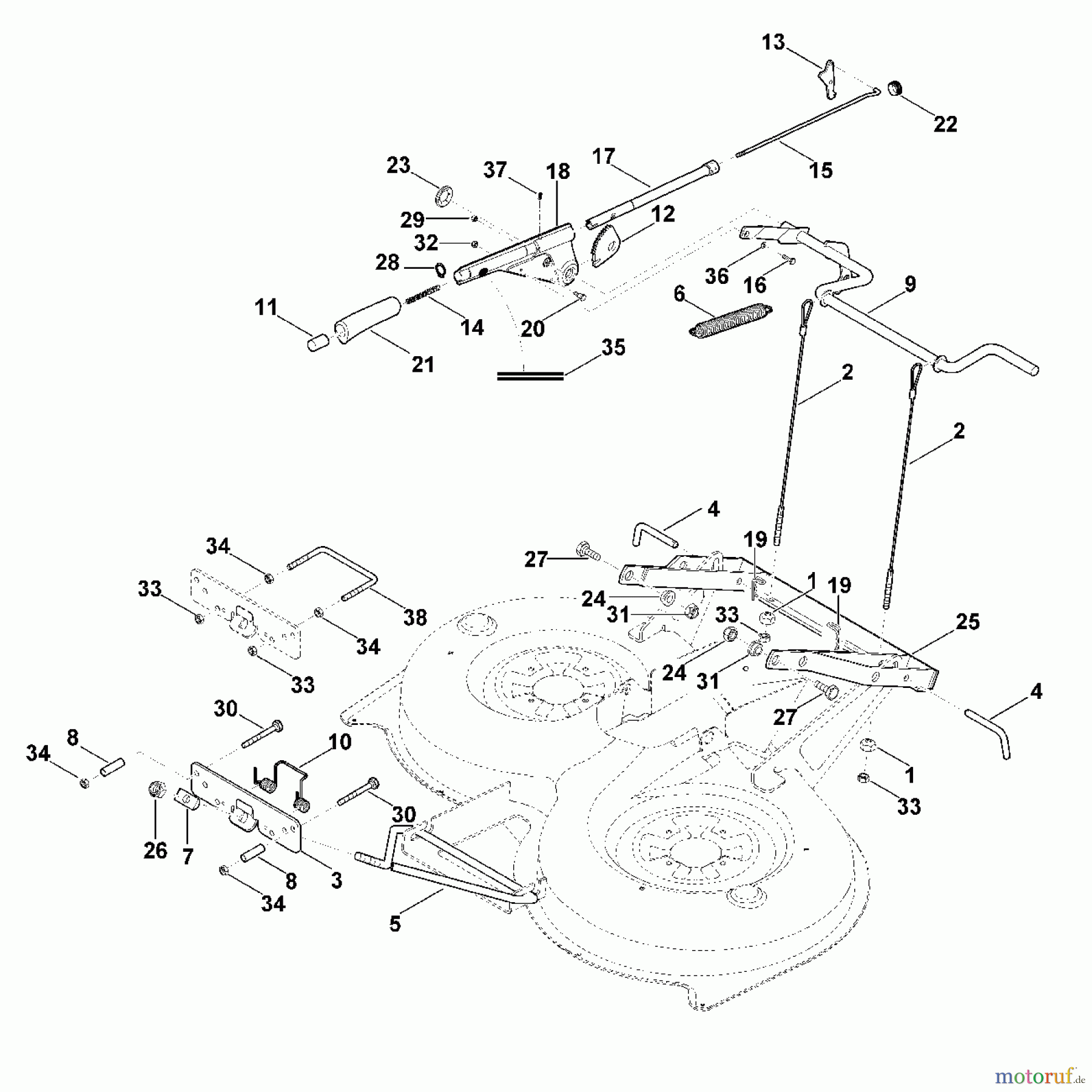 Viking Rasentraktoren Rasentraktoren MT 5097.0 Z M - Mähwerkaushebung