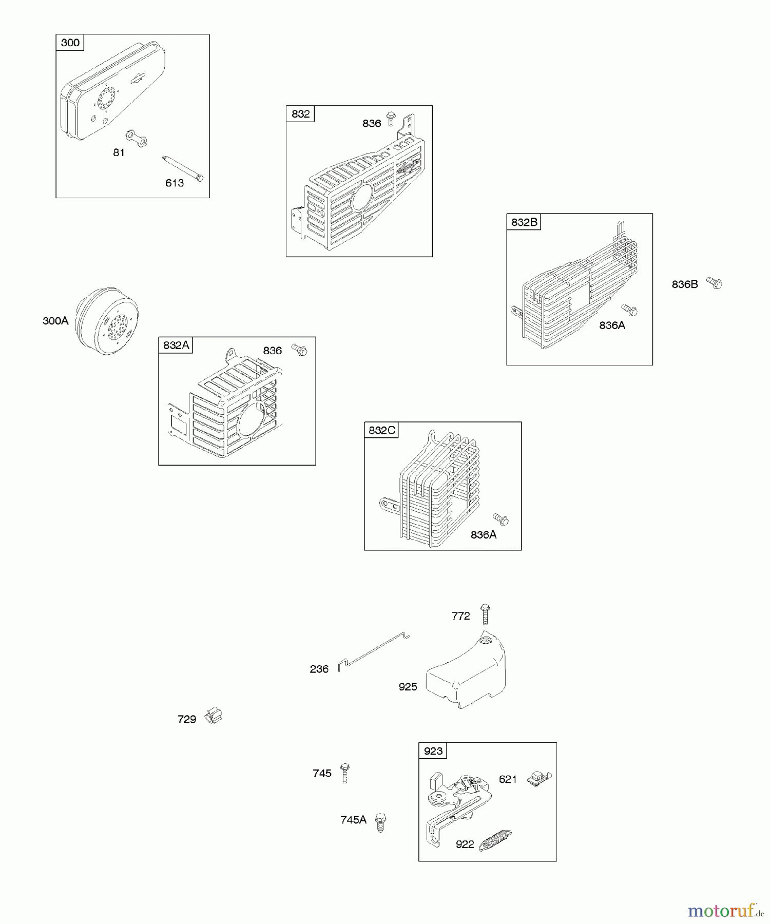 Viking Motoren B & S 10. . . 10D902-0168-B1 C - Bremse, Auslasssystem
