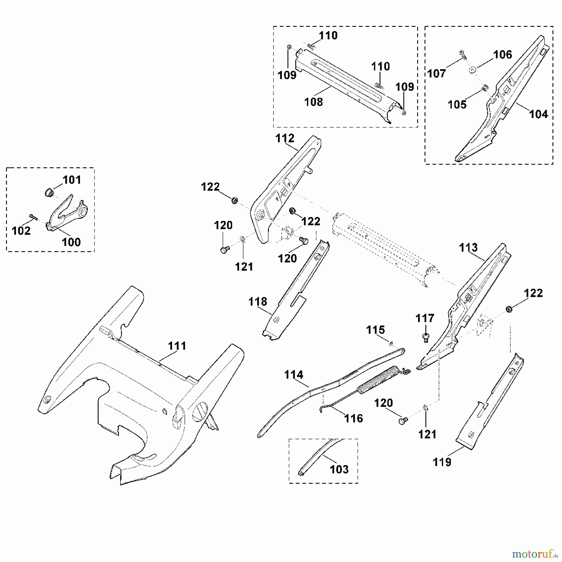 Viking Rasenmäher Benzinrasenmäher MB 650.0 T, MB 650.0 TK C1 - Rahmen, Höhenverstellung (f. ältere Bauar