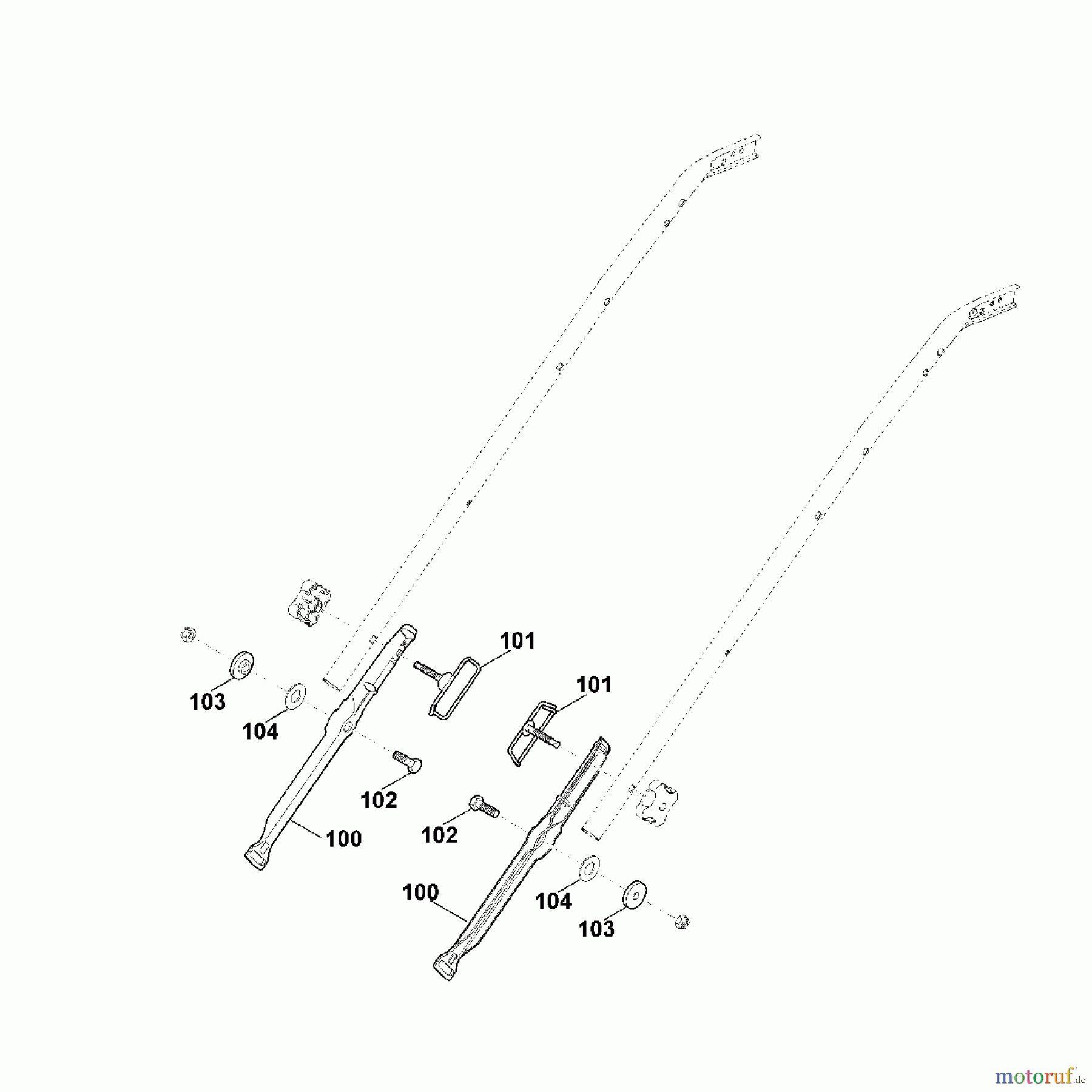 Viking Rasenmäher Benzinrasenmäher MB 650.0 VE B1 - Lenker Unterteil (f. ältere Bauart)