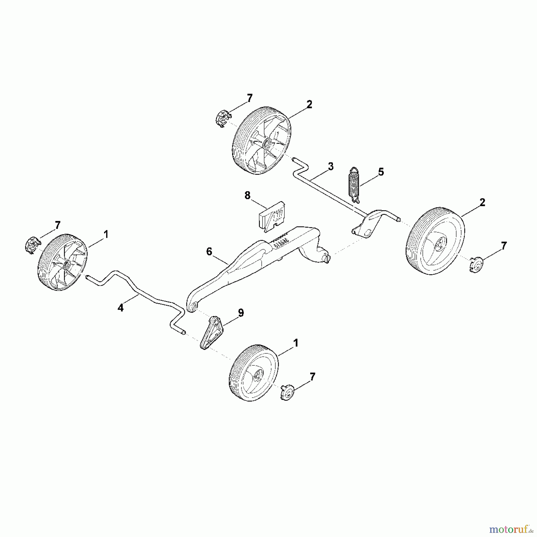  Viking Rasenmäher Elektrorasenmäher ME 339 C - Fahrwerk, Höhenverstellung
