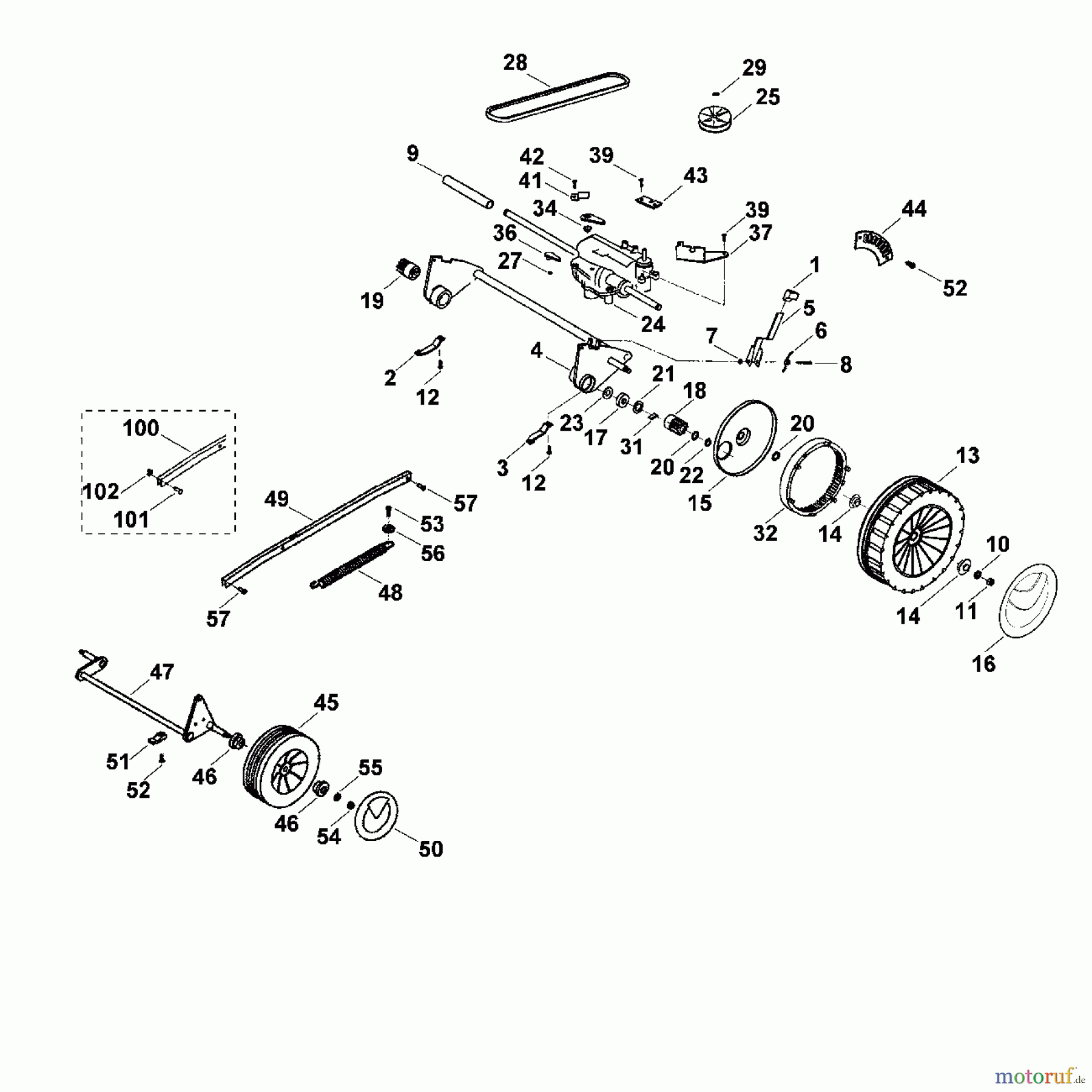 Viking Rasenmäher Benzinrasenmäher MB 505 S, MB 505 C C - Fahrwerk