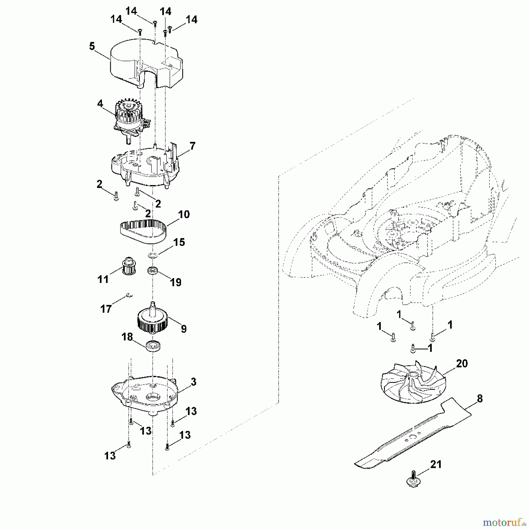Viking Rasenmäher Akkurasenmäher MA 339 C E - Motor, Messer