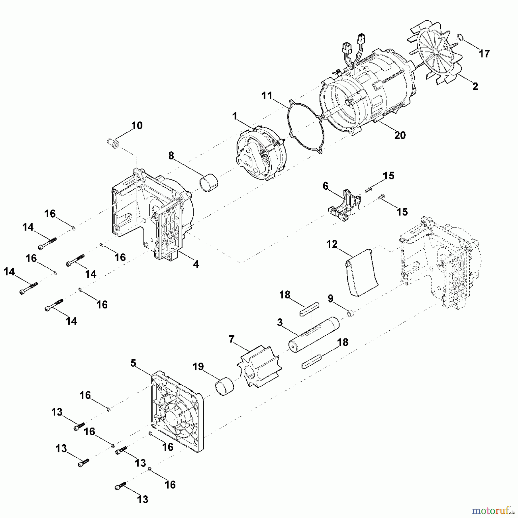 Viking Häcksler Elektro GE 35.1 L E - Motor, Schneidwerk