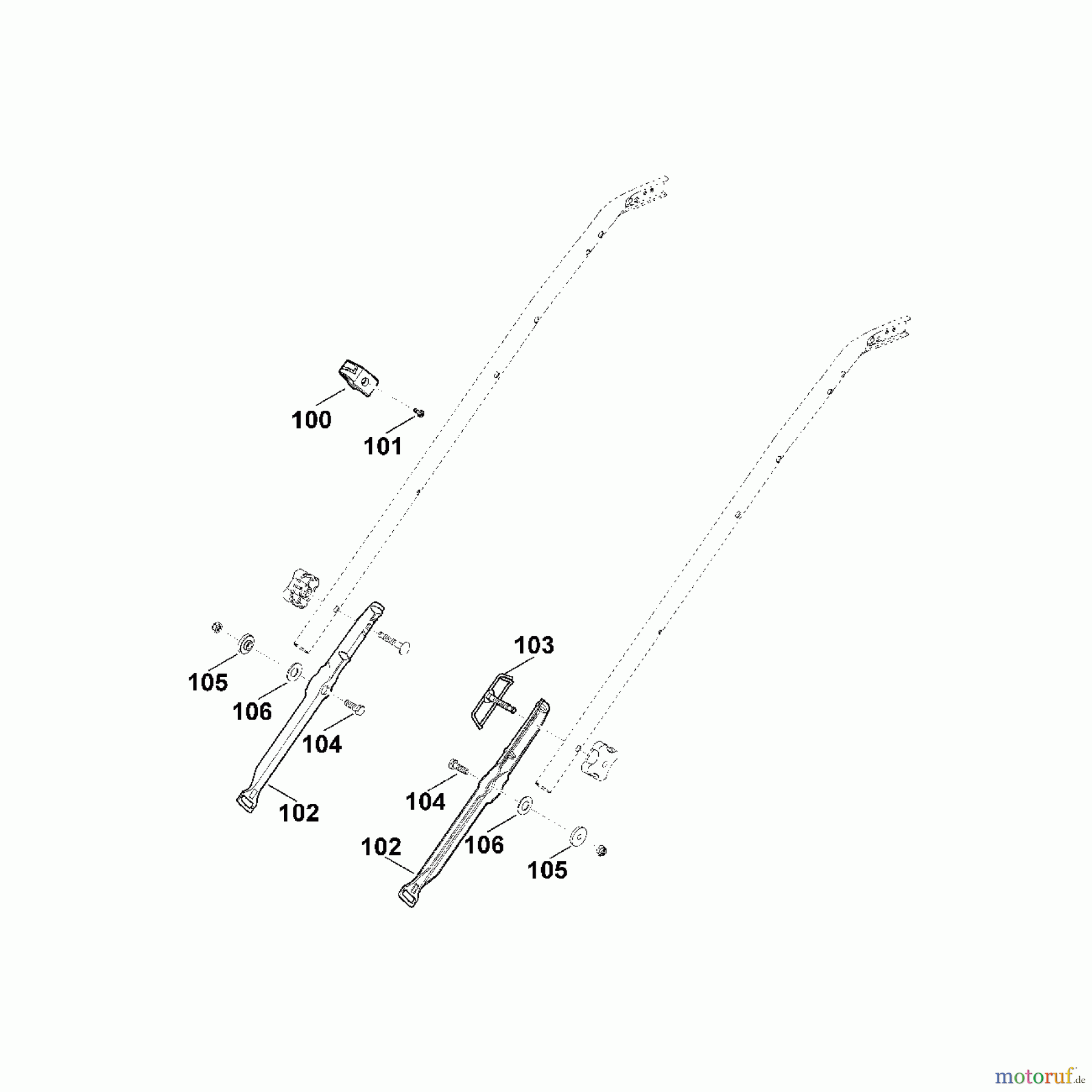 Viking Rasenmäher Benzinrasenmäher MB 545.0 B1 - Lenker Unterteil (f. ältere Bauart)
