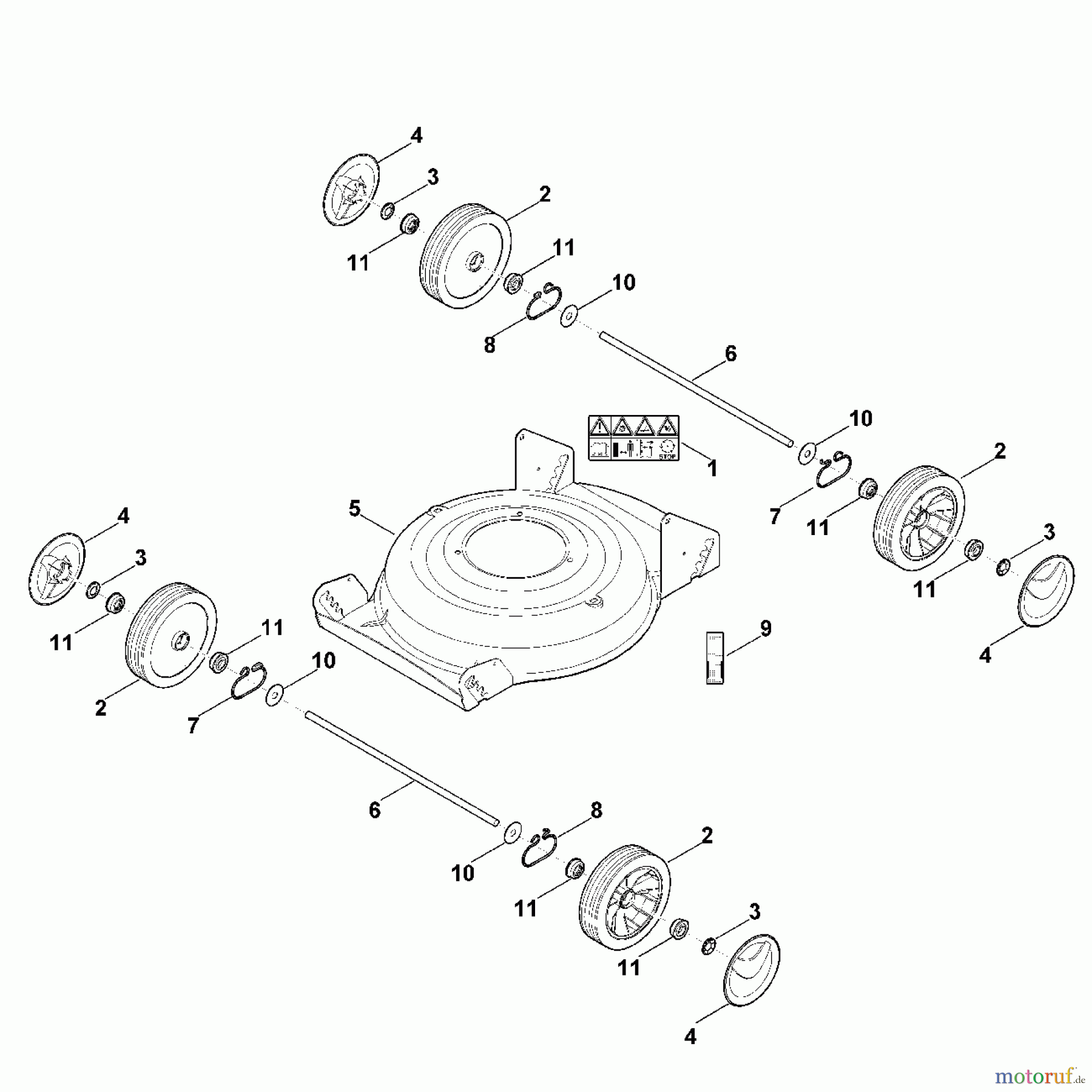 Viking Rasenmäher Benzinrasenmäher MB 2 RC B - Gehäuse, Fahrwerk