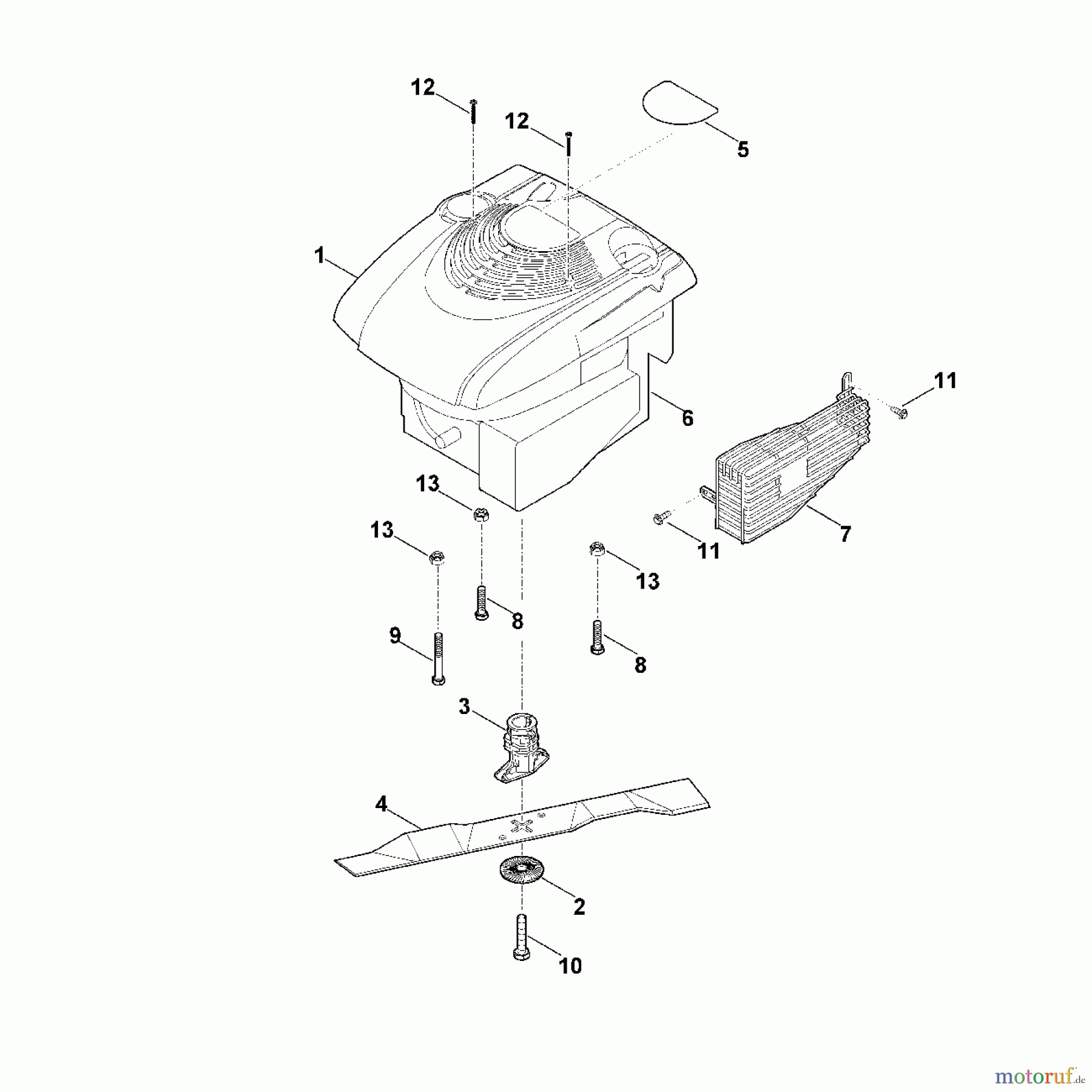 Viking Rasenmäher Benzinrasenmäher MB 2 RC C - Motor, Messer