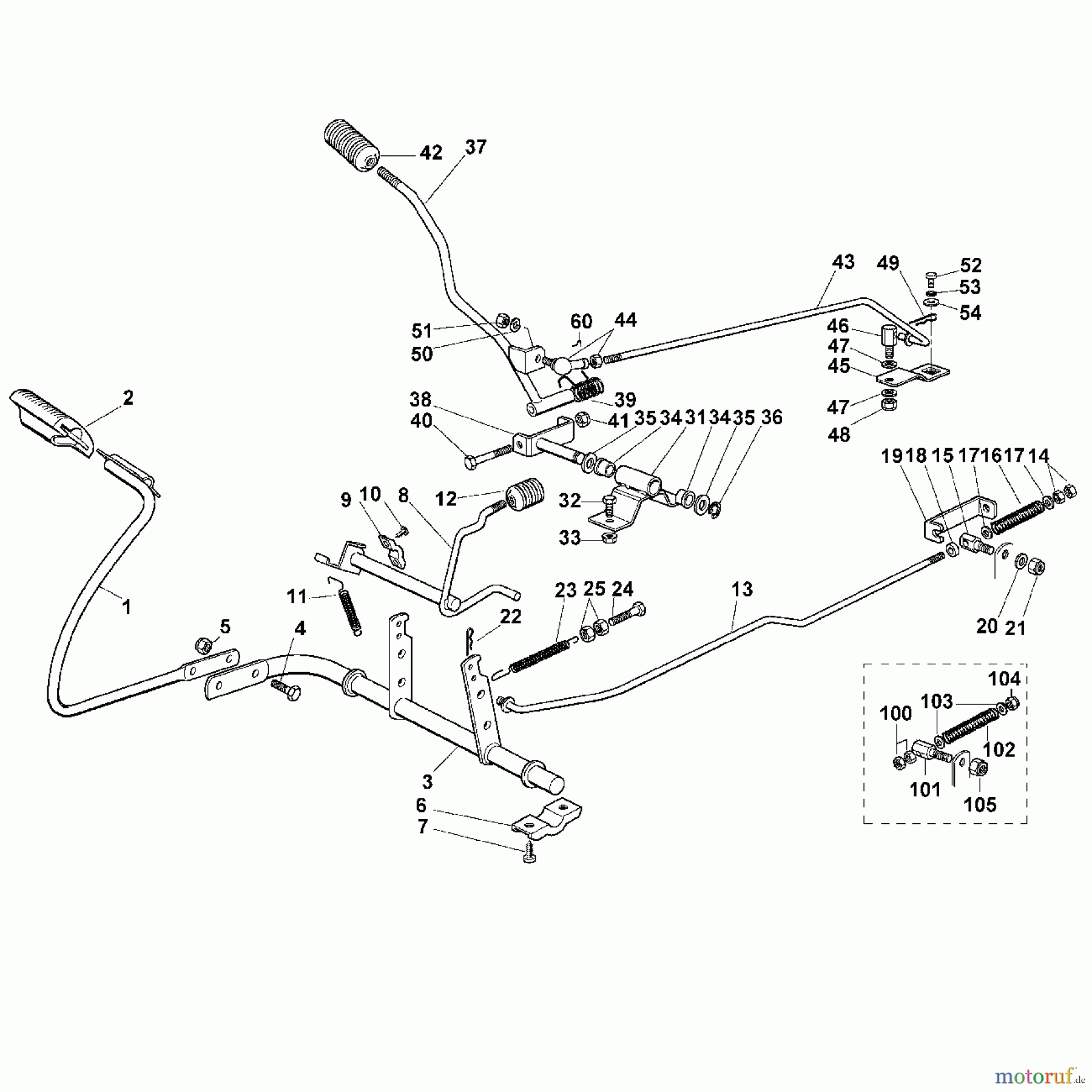  Viking Aufsitzmäher Aufsitzmäher MR 340 D - Bremse und Schalthebel