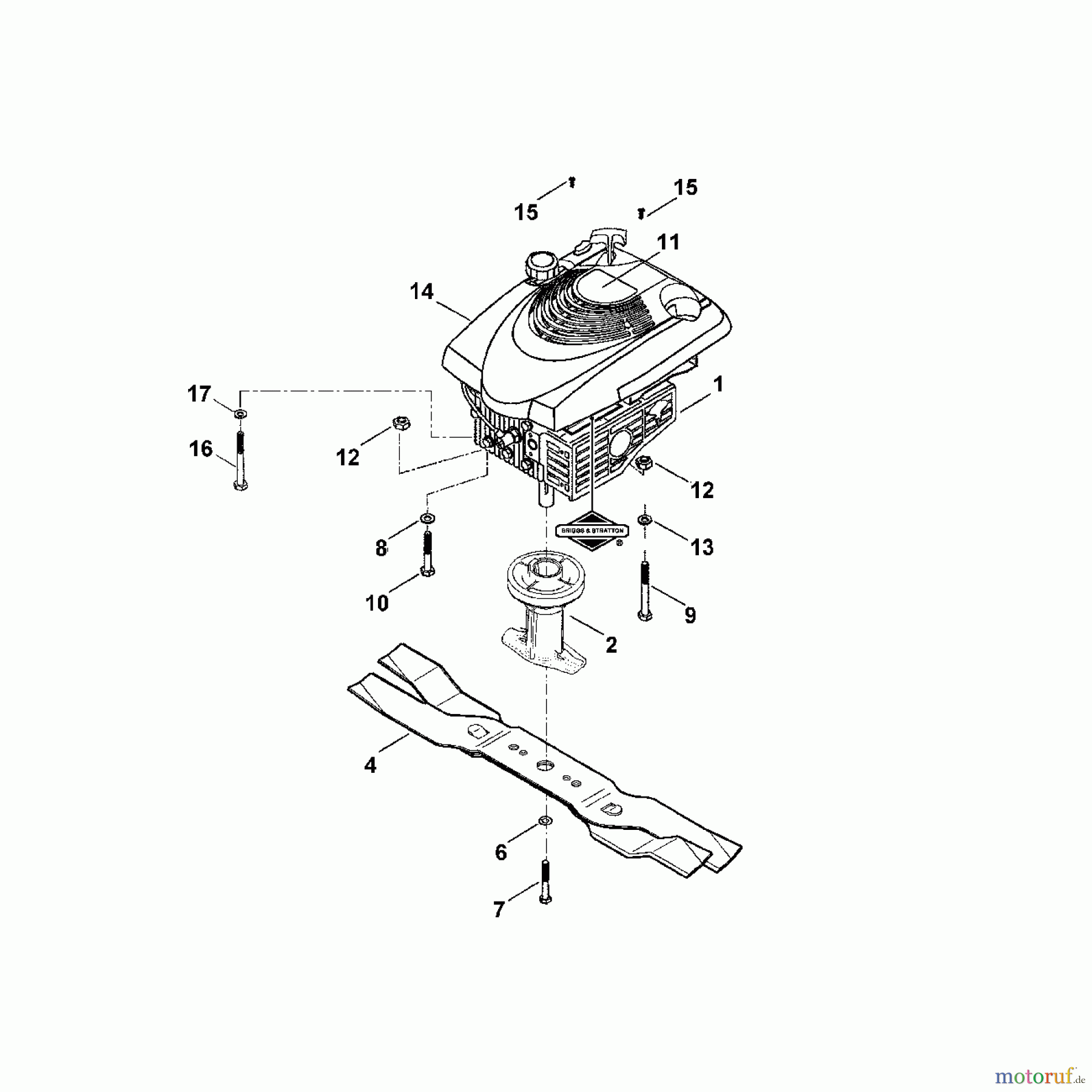 Viking Rasenmäher Benzinrasenmäher MB 555 MQ E - Motor, Messer