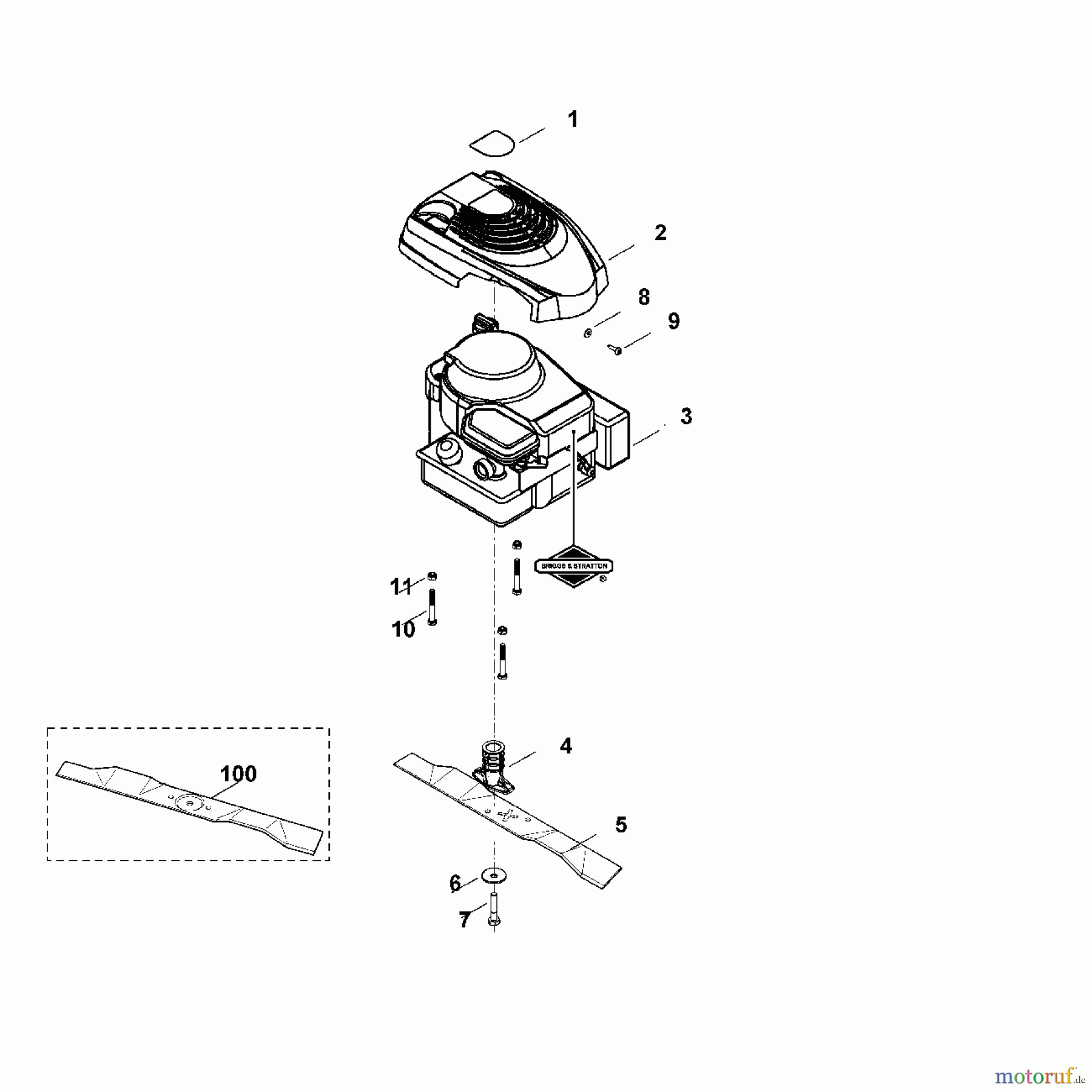  Viking Rasenmäher Benzinrasenmäher MB 2 R C - Motor, Messer