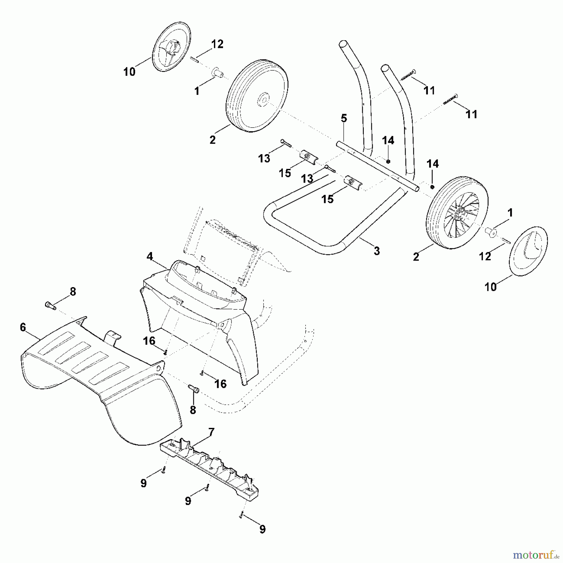 Viking Häcksler Elektro GE 375.1 D - Radfuß