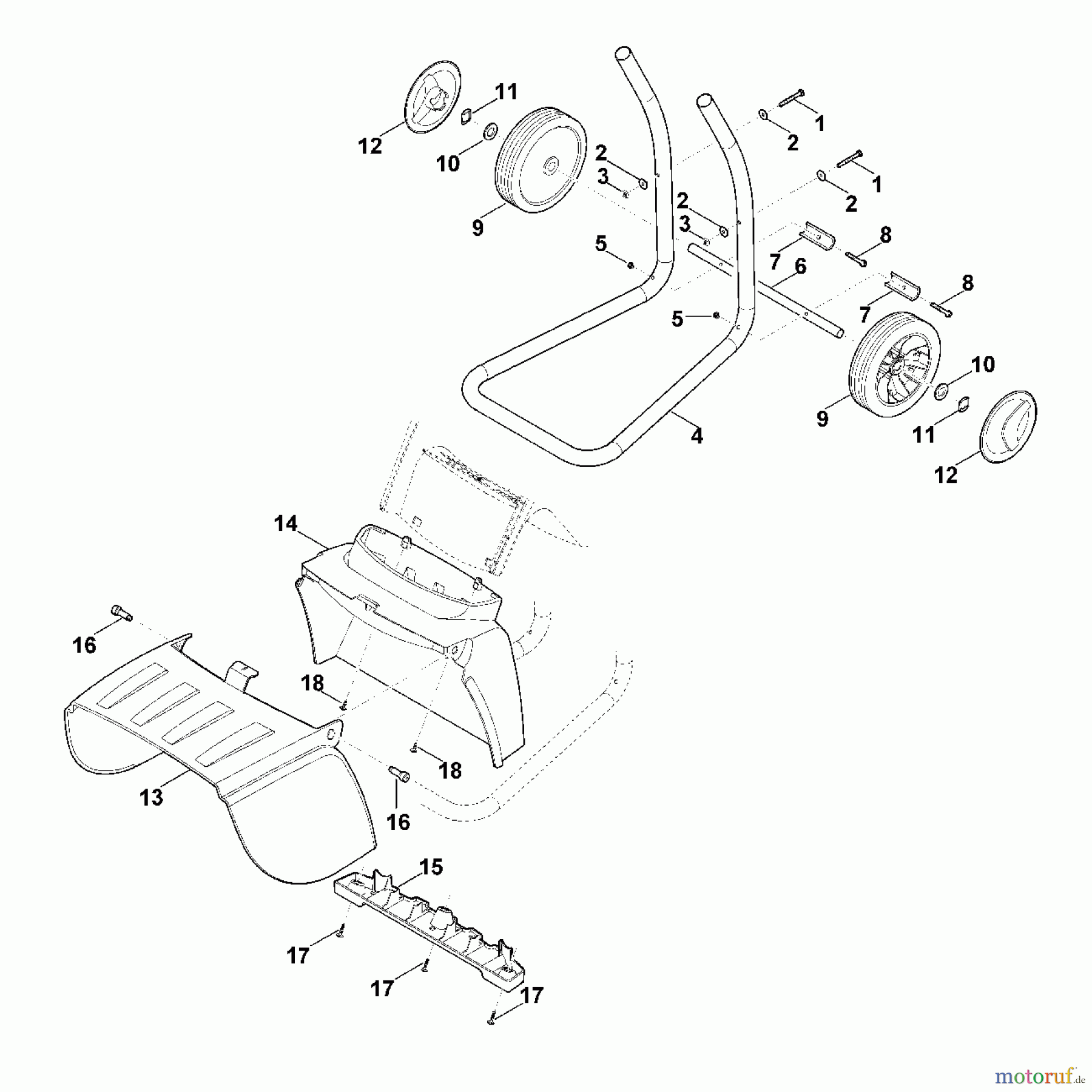 Viking Häcksler Elektro GE 150.1 C - Radfuß