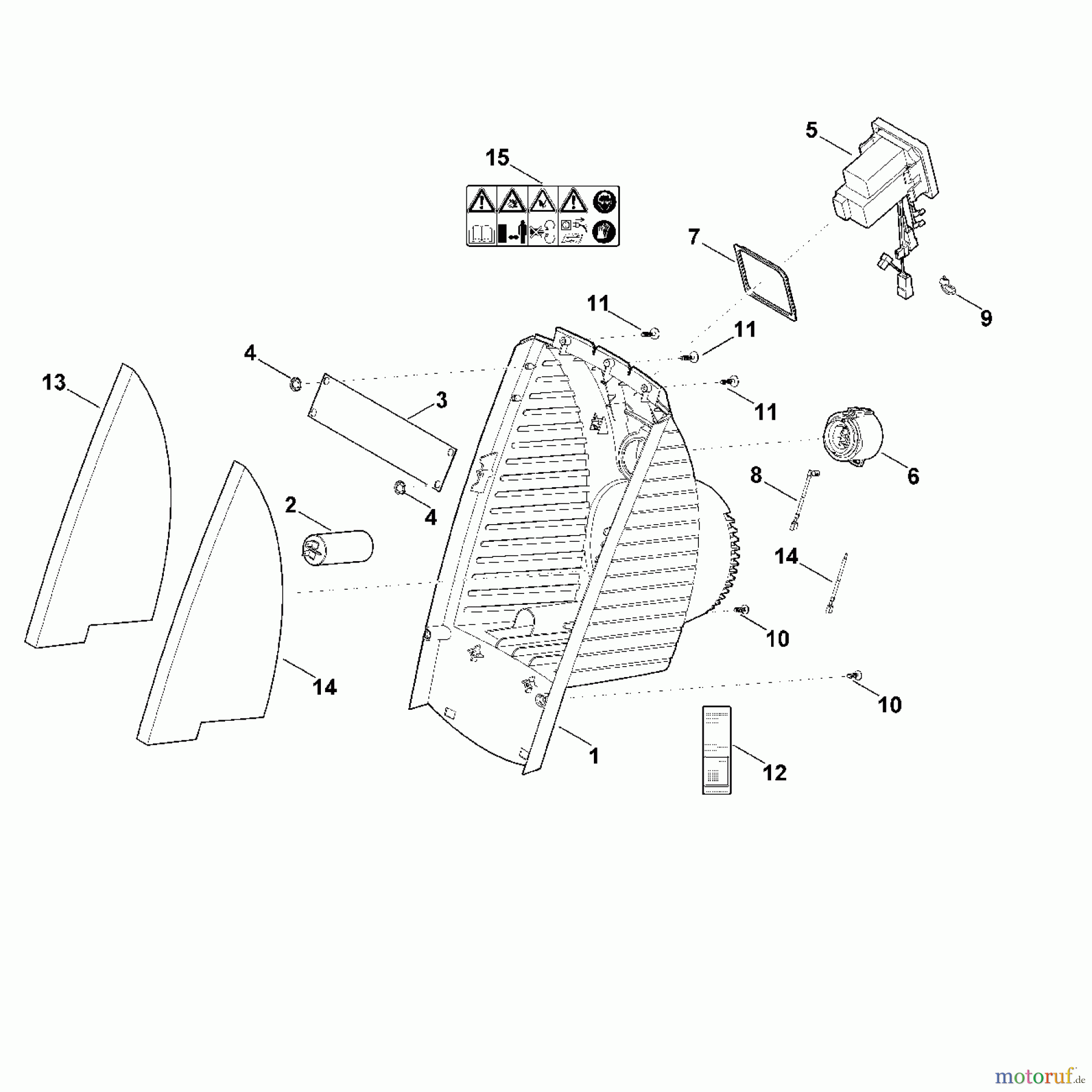Viking Häcksler Elektro GE 35.2 L B - Gehäuse, Schalter