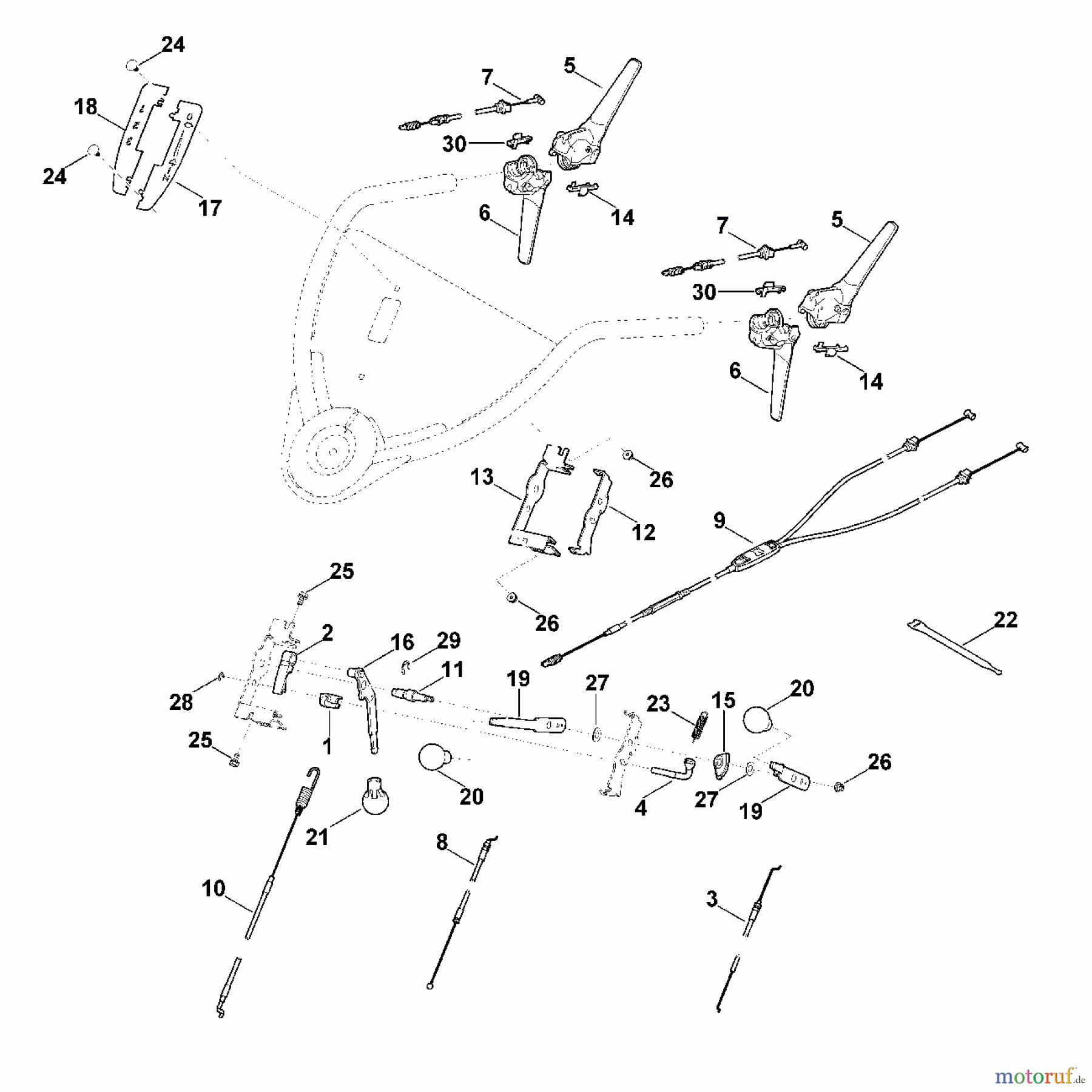  Viking Rasenmäher Benzinrasenmäher MB 755.2 KS A - Lenker Oberteil