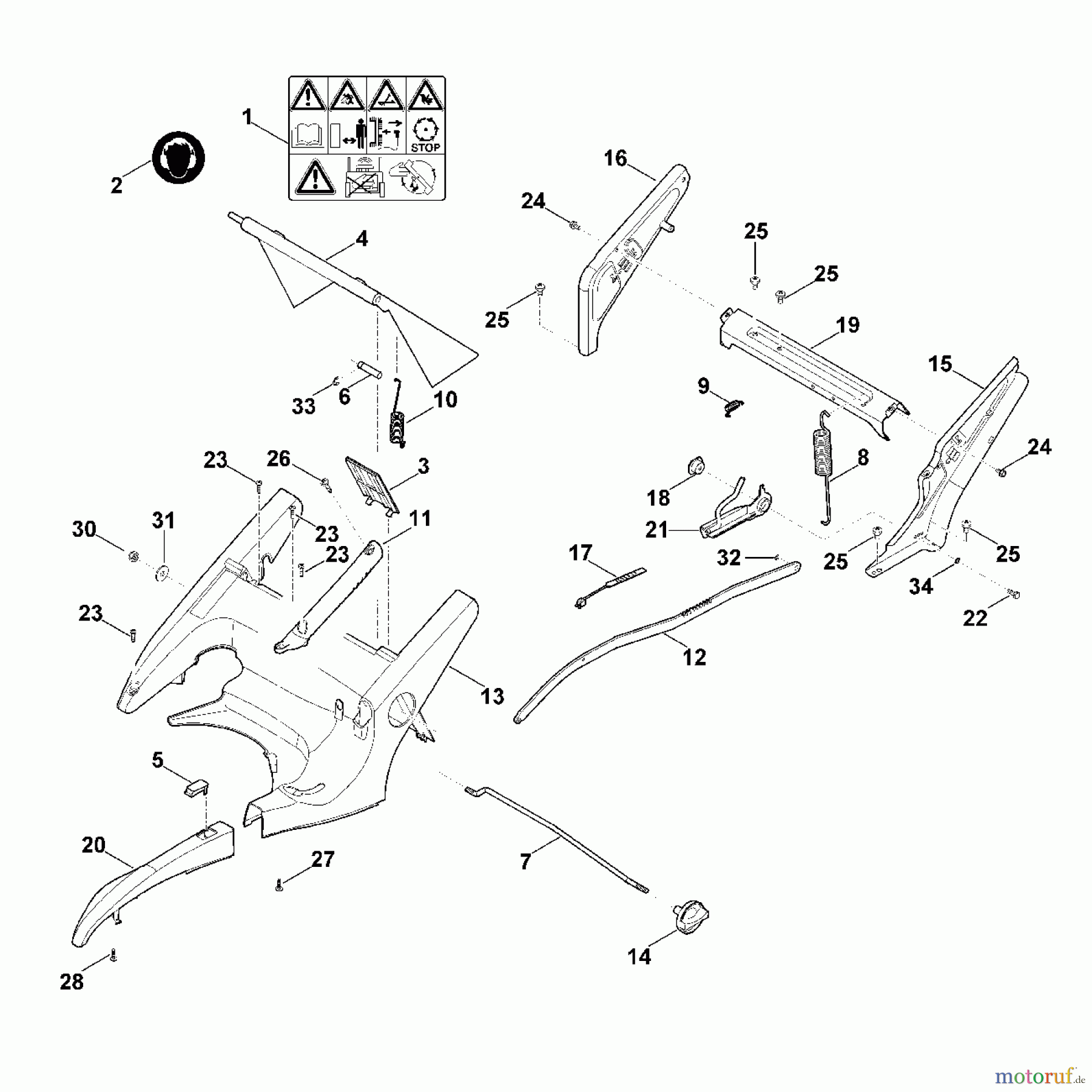  Viking Rasenmäher Benzinrasenmäher MB 755.2 KS C - Rahmen, Höhenverstellung