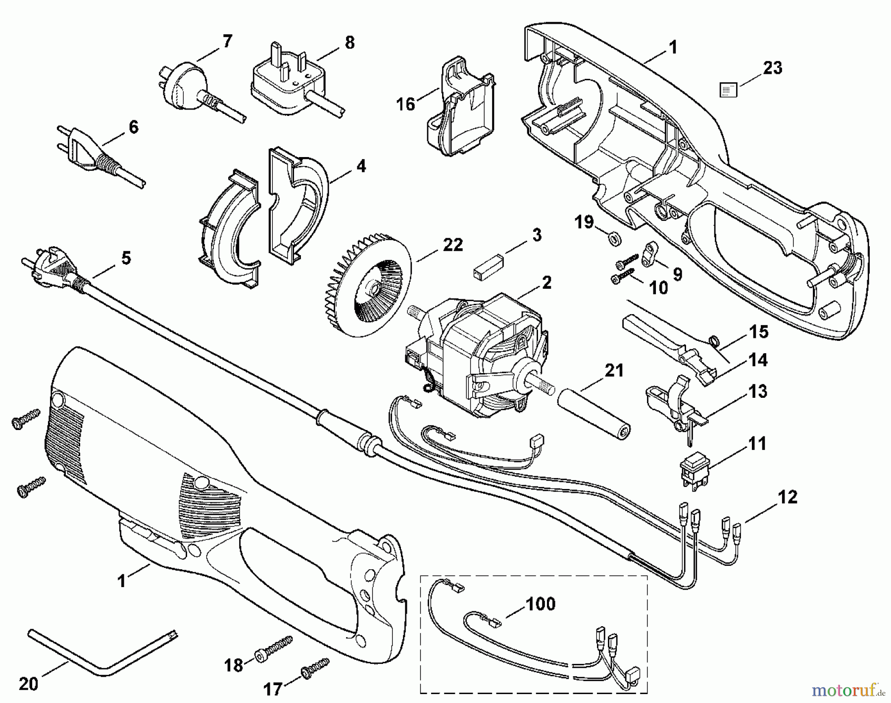 Viking Handgeführte Elektrogeräte Heckenschneider Elektro HEL 700, 700 K A - Elektromotor