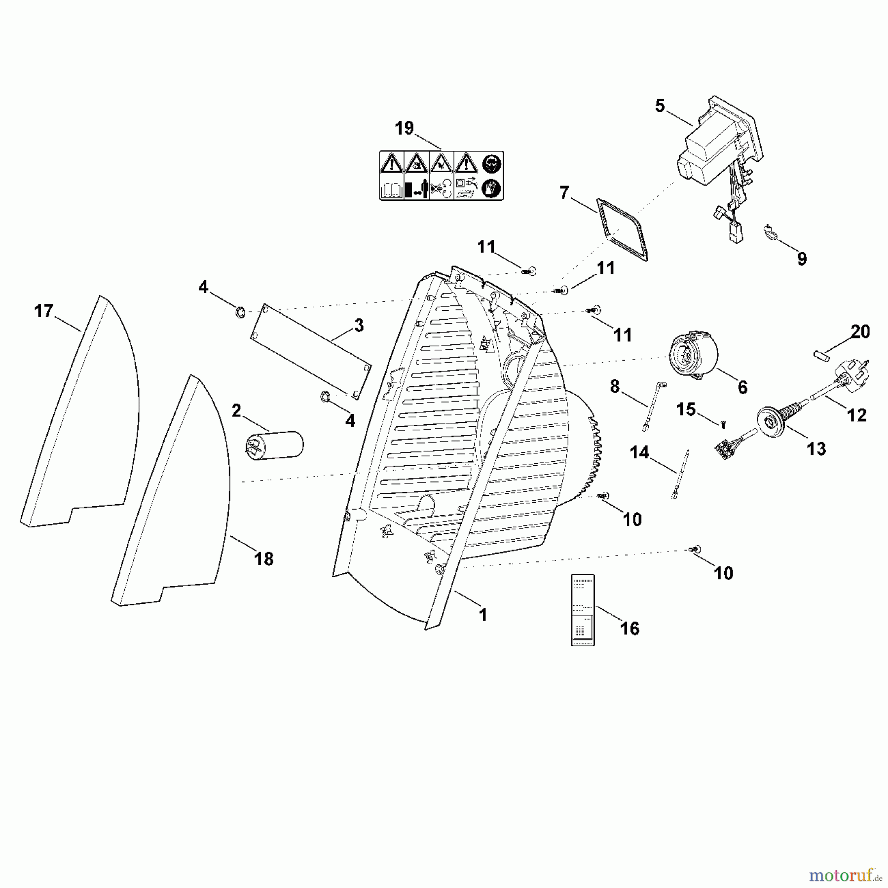 Viking Häcksler Elektro GE 35 L B - Gehäuse, Schalter