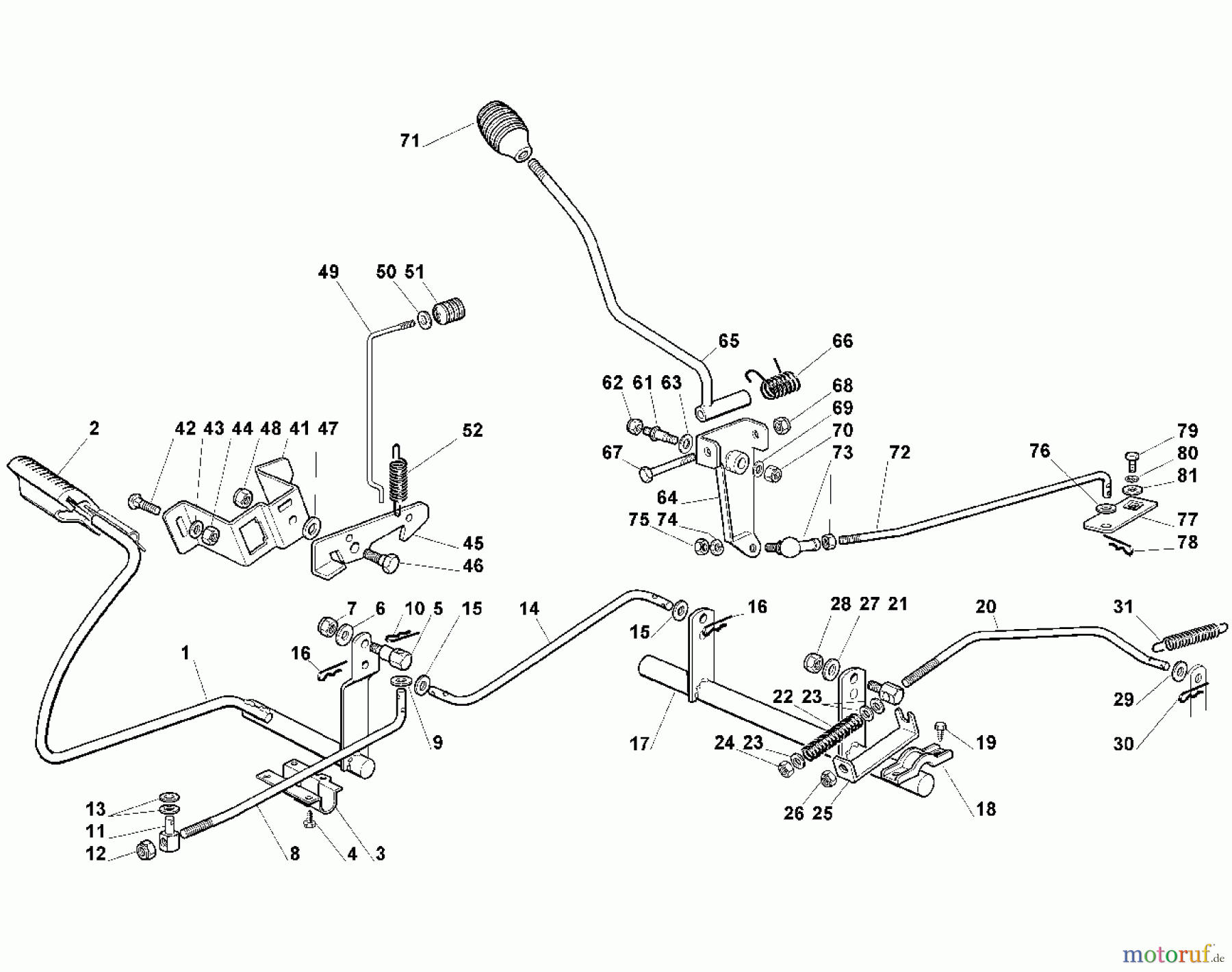 Viking Aufsitzmäher Aufsitzmäher MT 745 D - Bremse und Schalthebel