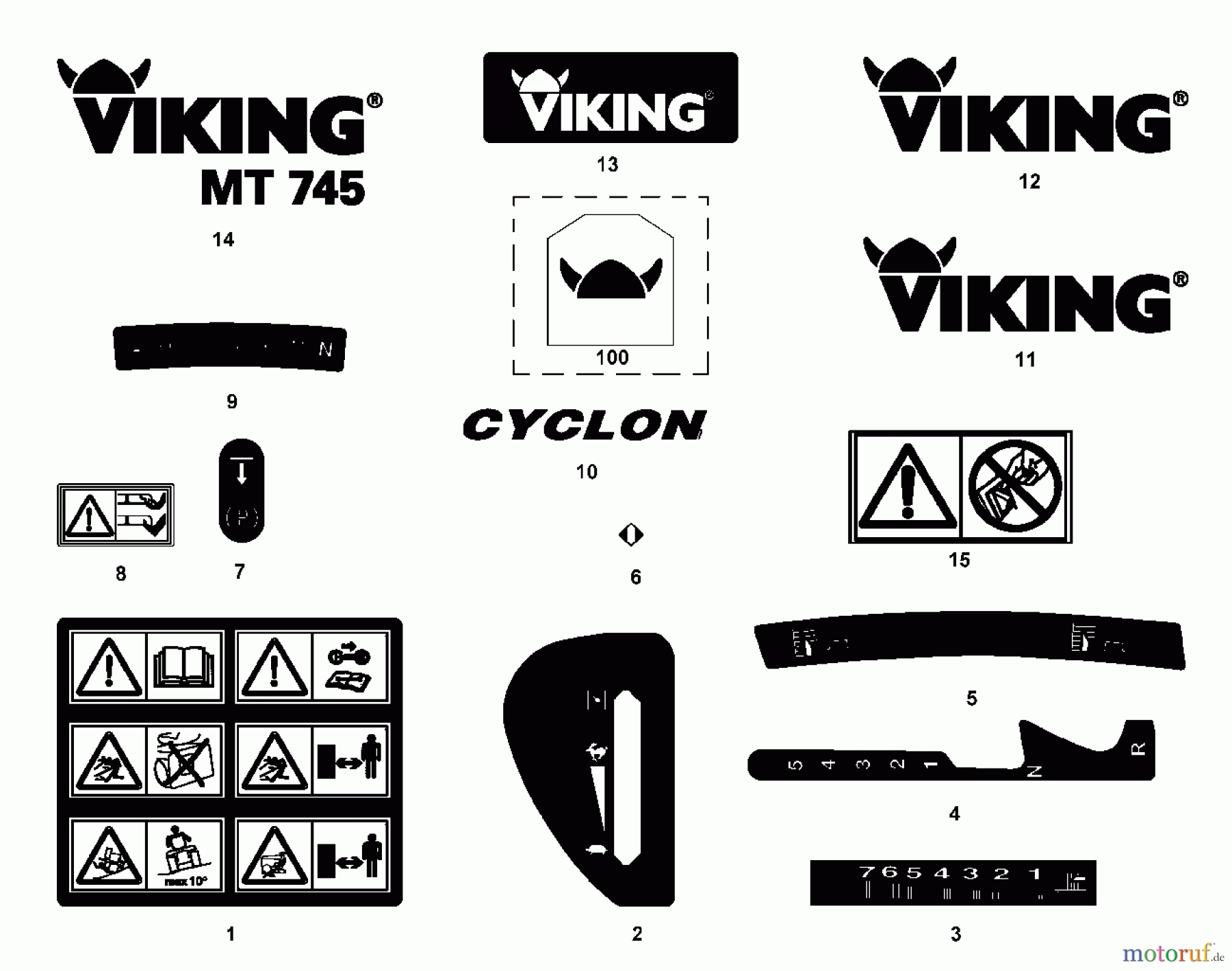 Viking Aufsitzmäher Aufsitzmäher MT 745 M - Aufkleber