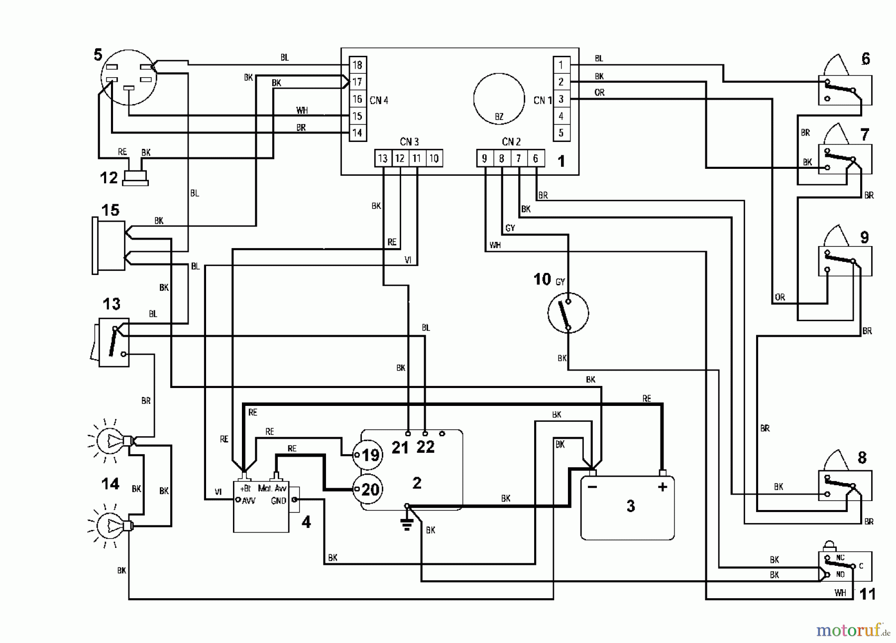 Viking Aufsitzmäher Aufsitzmäher MT 745 N1 - Schaltplan
