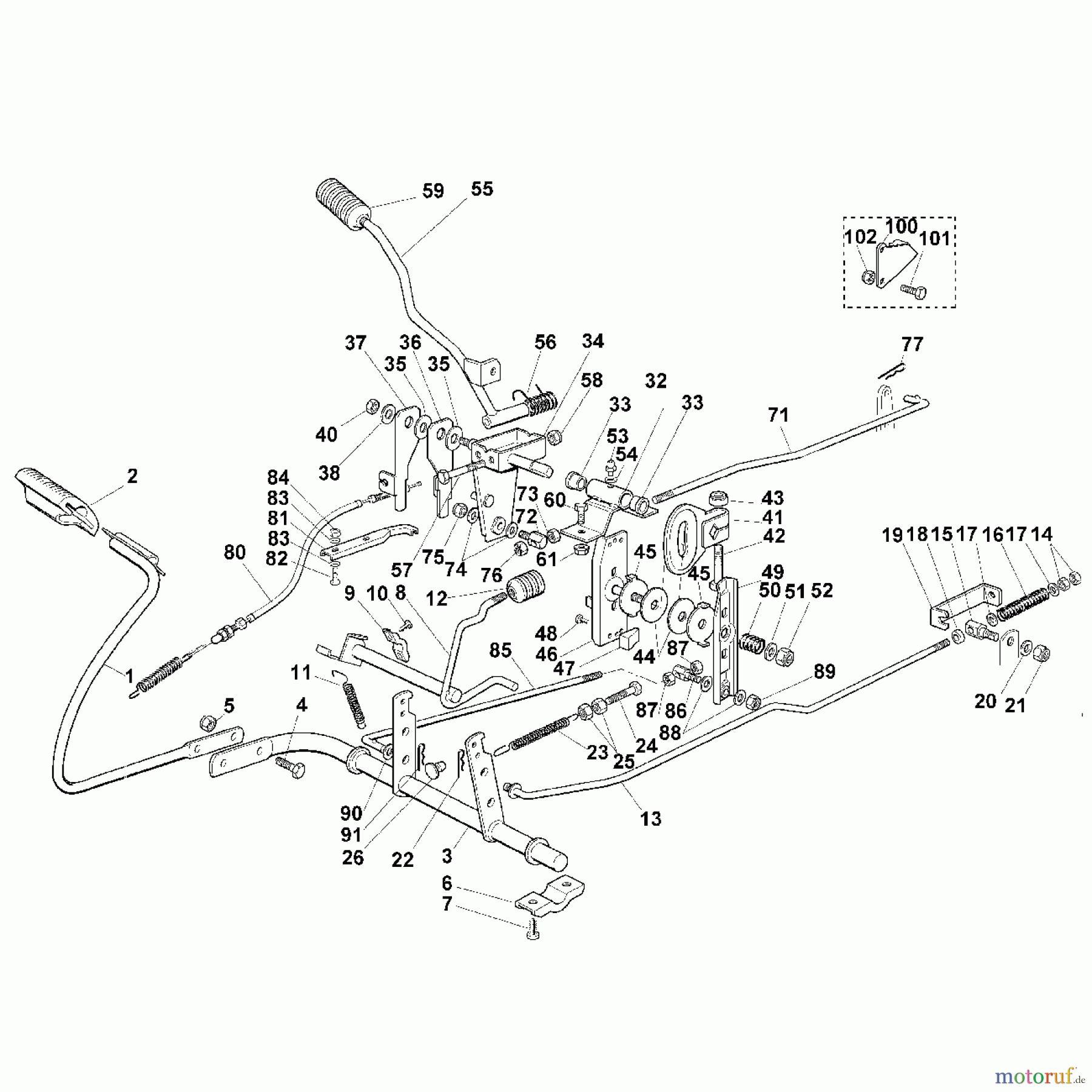  Viking Aufsitzmäher Aufsitzmäher MR 380 D - Bremse und Schalthebel