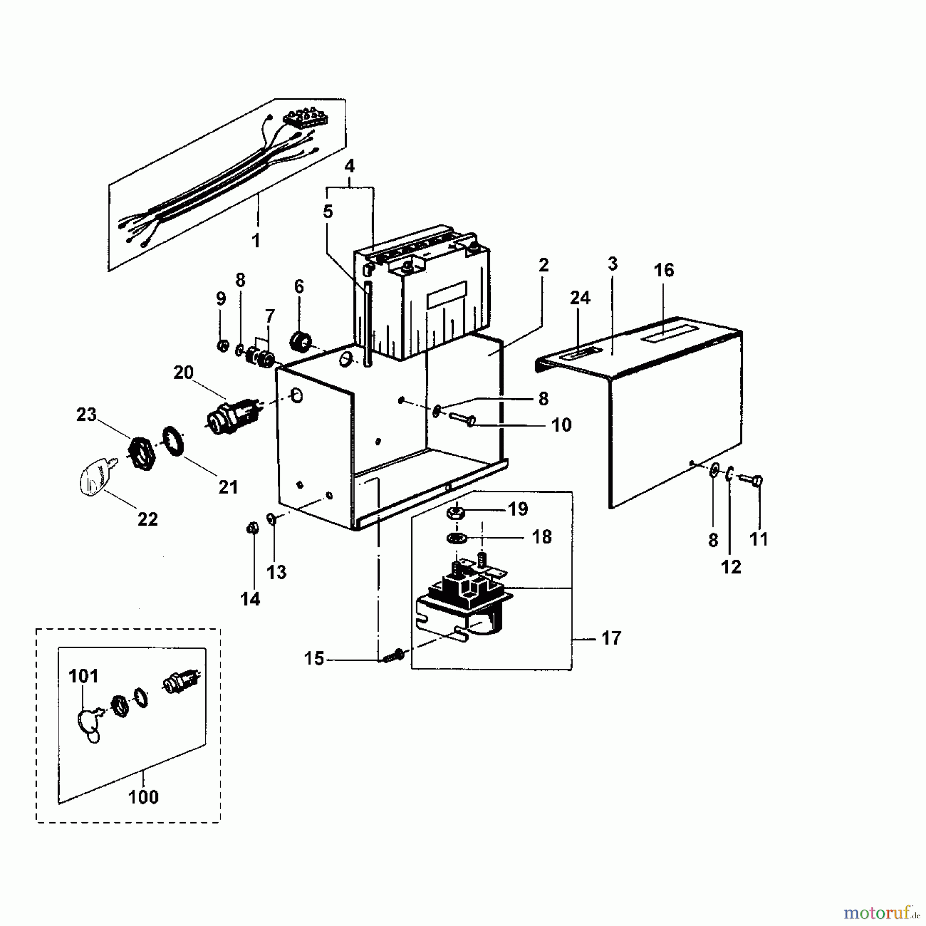 Viking Häcksler Benzin AB 4099 SE G - Batteriekasten