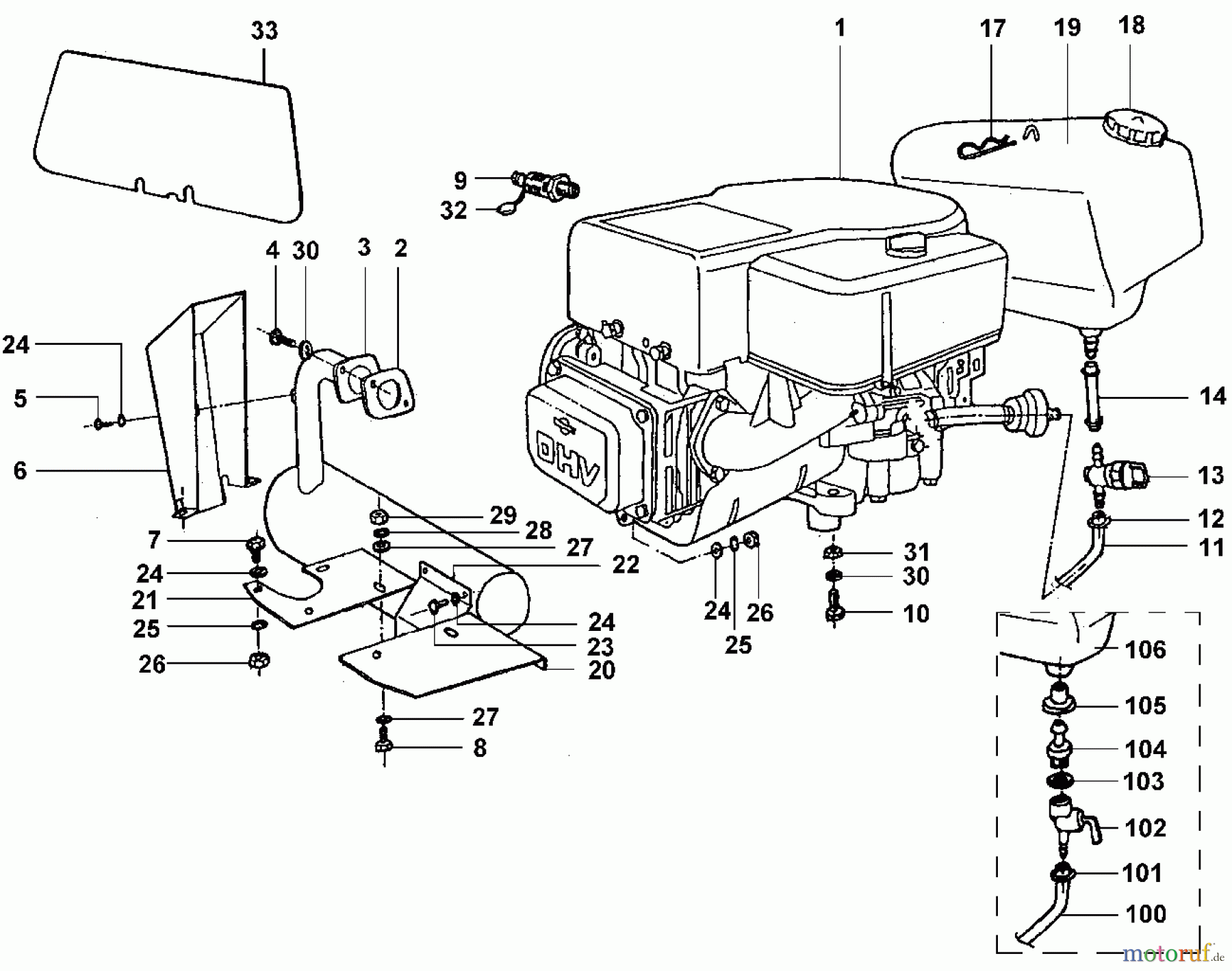 Viking Aufsitzmäher Aufsitzmäher MT 640 Modell 1997 A - Motor