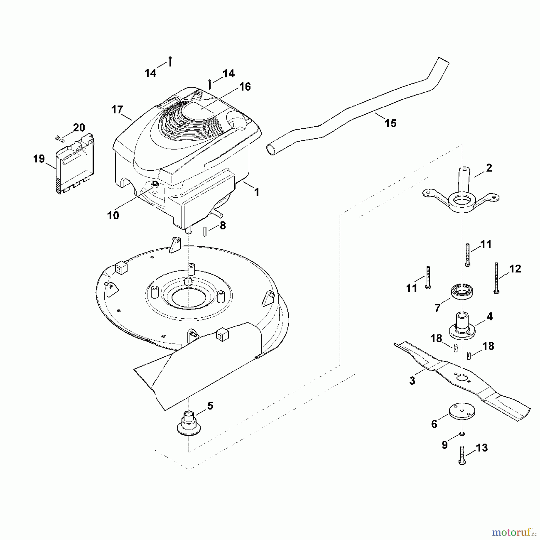 Viking Rasenmäher Benzinrasenmäher MB 6 RH D - Motor, Messer