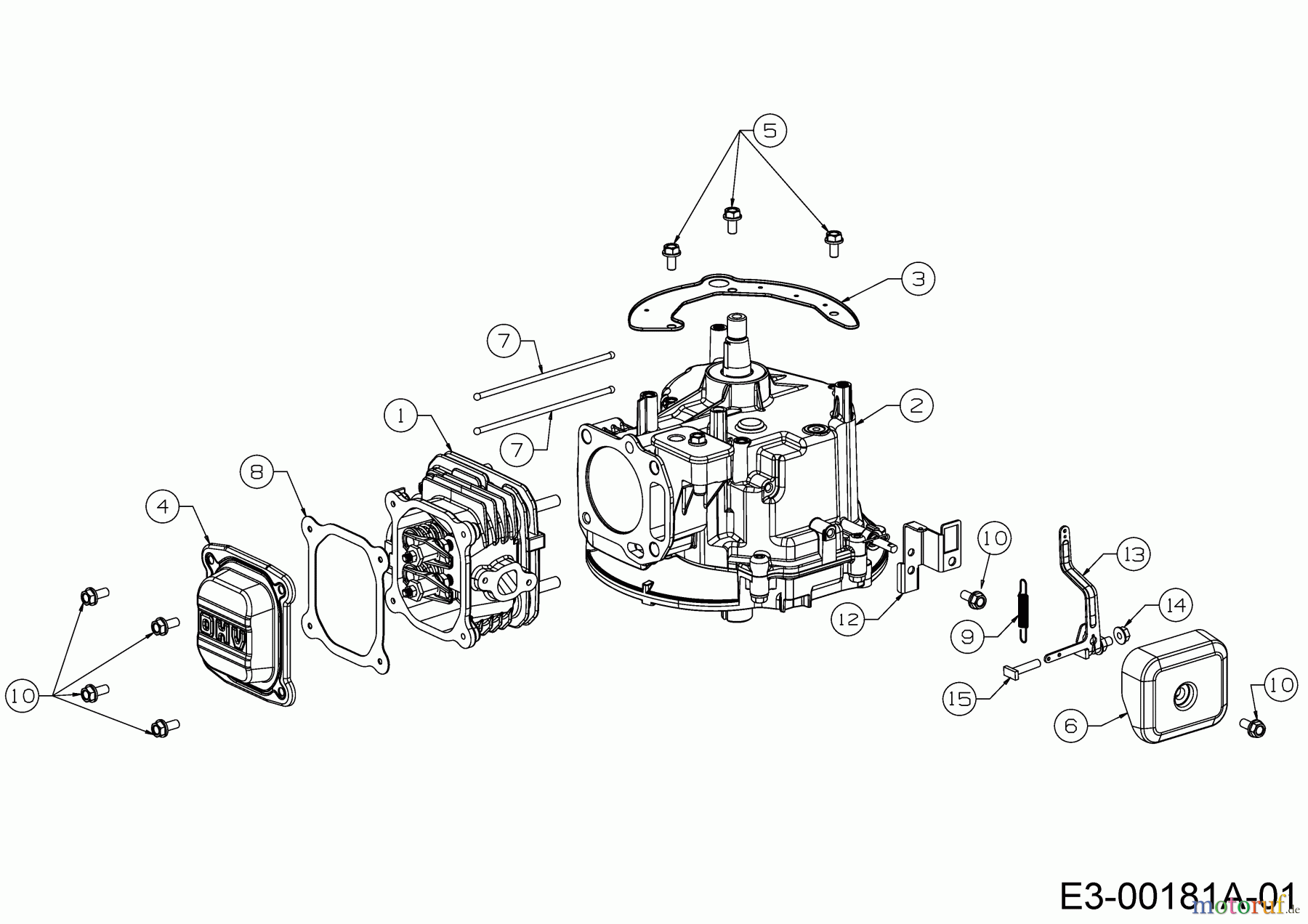  MTD-Motoren Vertikal 1T65NUA 752Z1T65NUA  (2017) Reglerhebel, Shortblock, Zylinderkopfdeckel