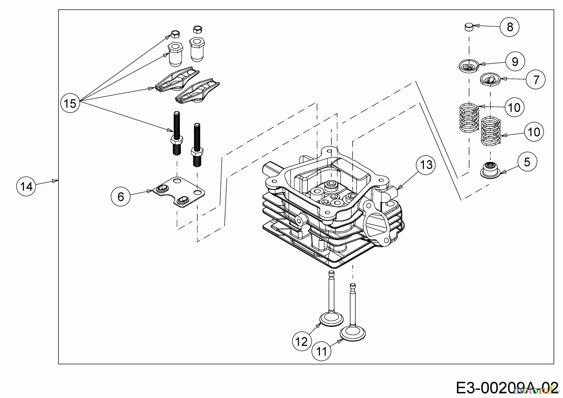 MTD-Motoren Horizontal 370-JHA 752Z370-JHA (2020) Ventile, Zylinderkopf