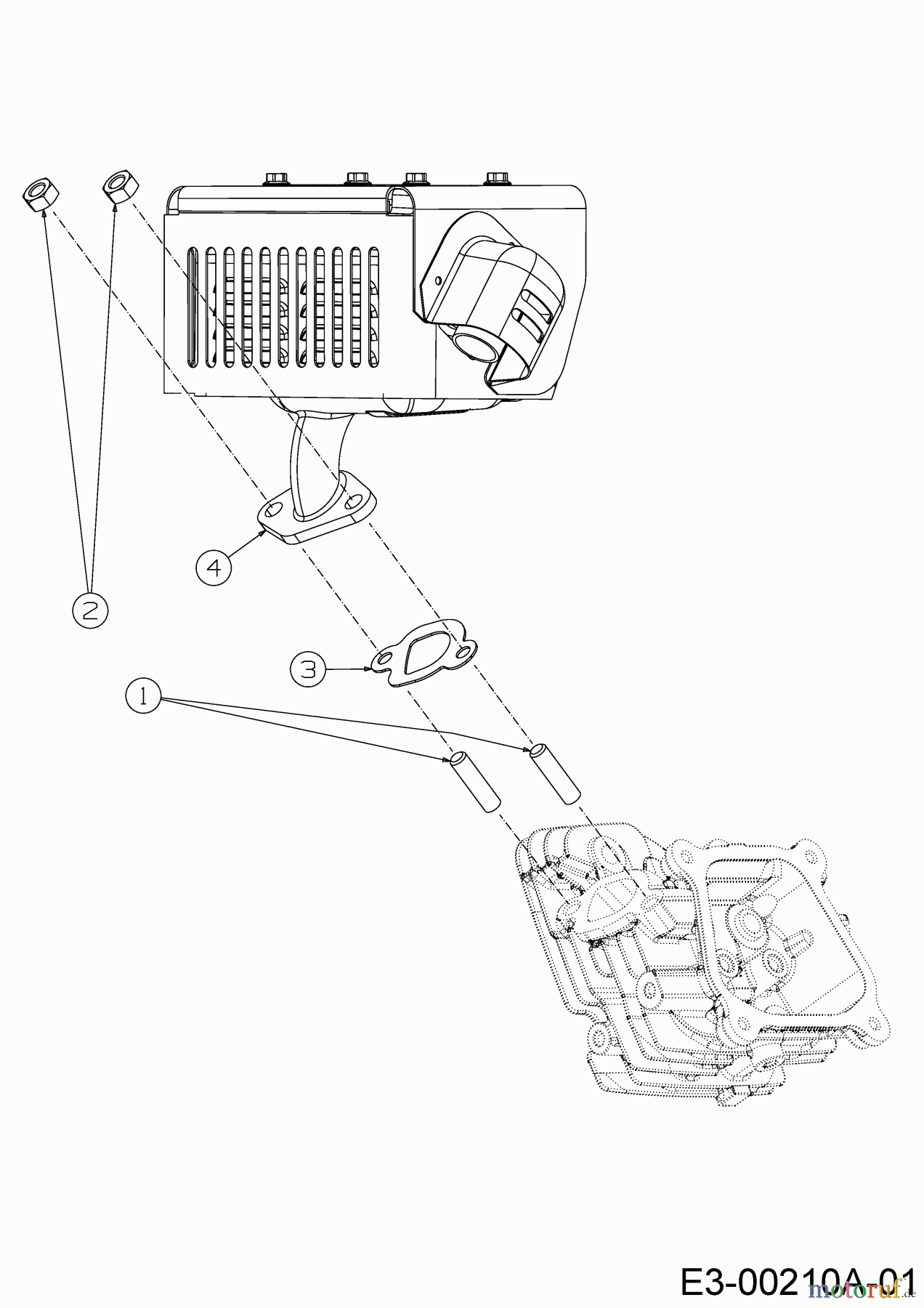 MTD-Motoren Horizontal 370-JHA 752Z370-JHA (2020) Auspuff