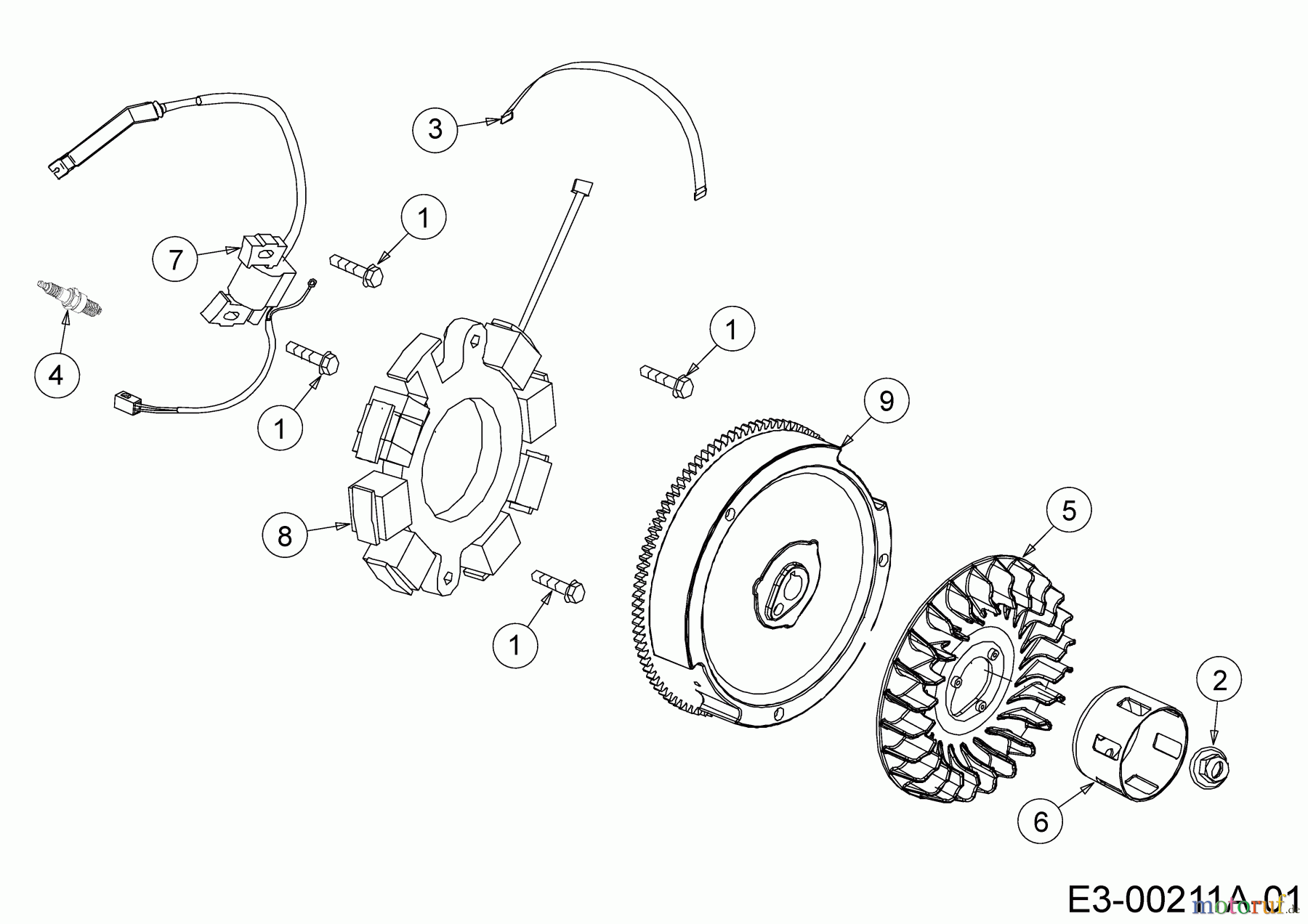 MTD-Motoren Horizontal 370-JHA 752Z370-JHA (2020) Schwungrad, Zündspule