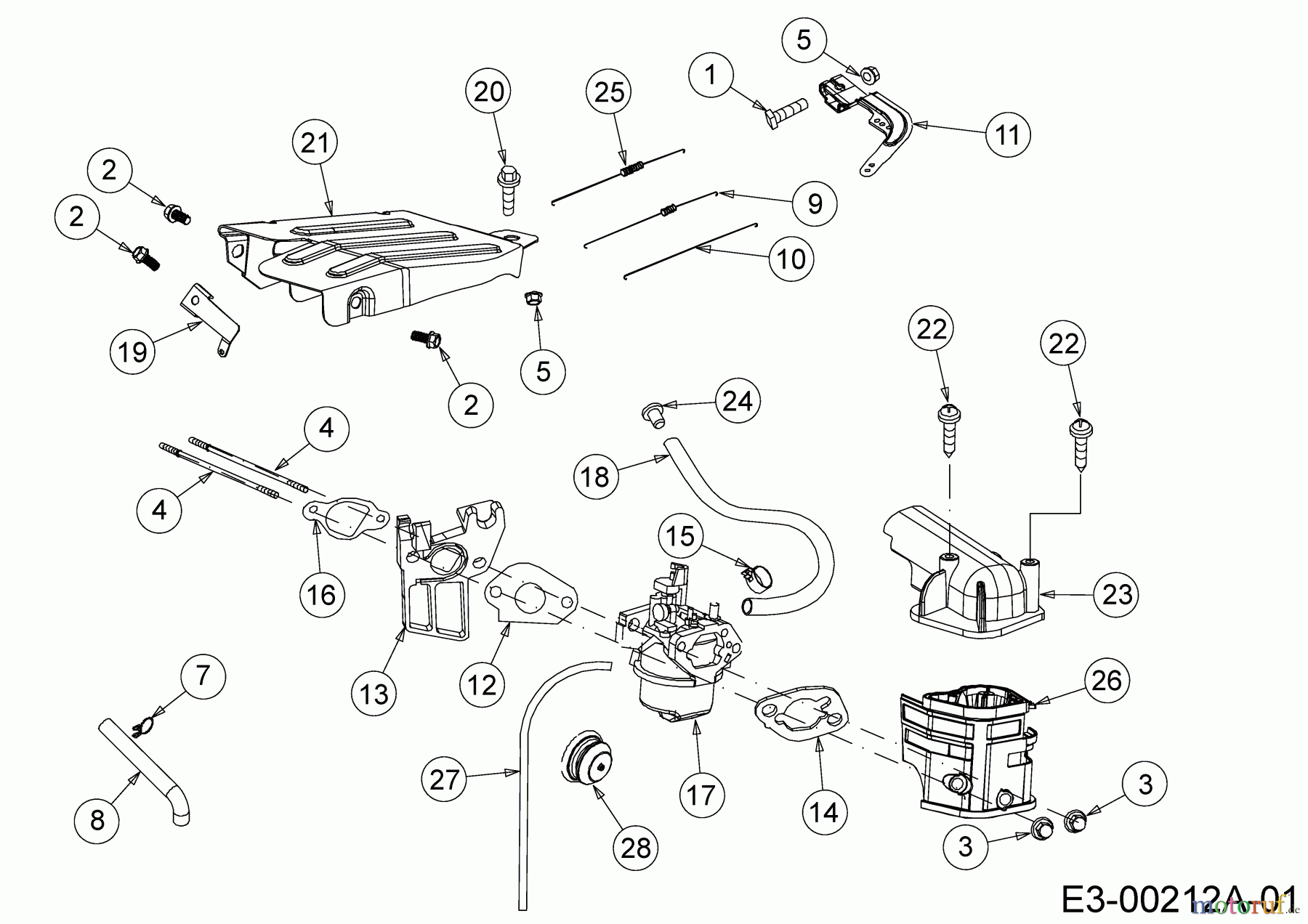 MTD-Motoren Horizontal 370-JHA 752Z370-JHA (2020) Regelung, Vergaser