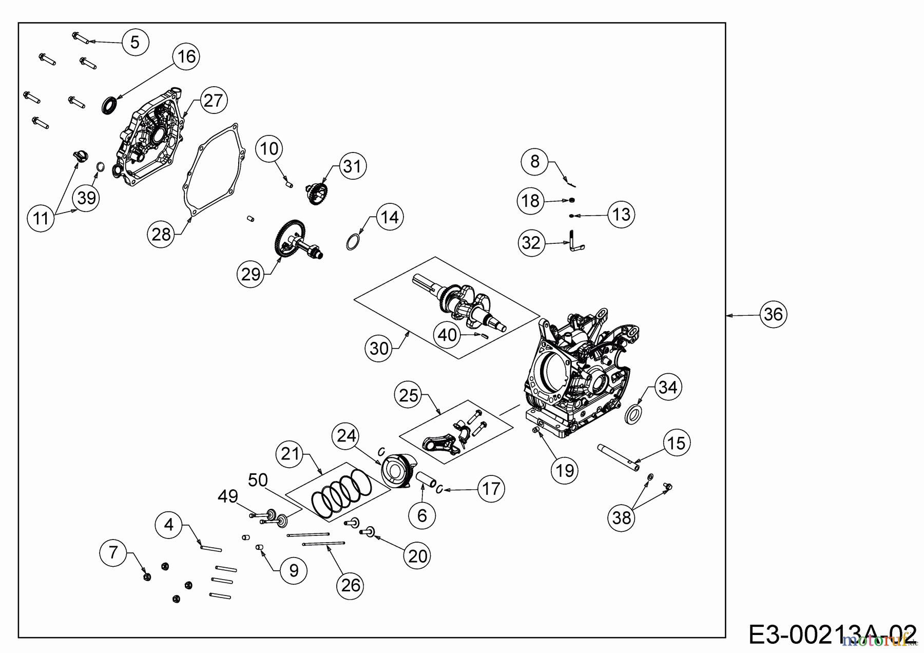  MTD-Motoren Horizontal 675-SH 752Z675-SH  (2020) Kolben, Kurbelwelle, Nockenwelle, Pleuel