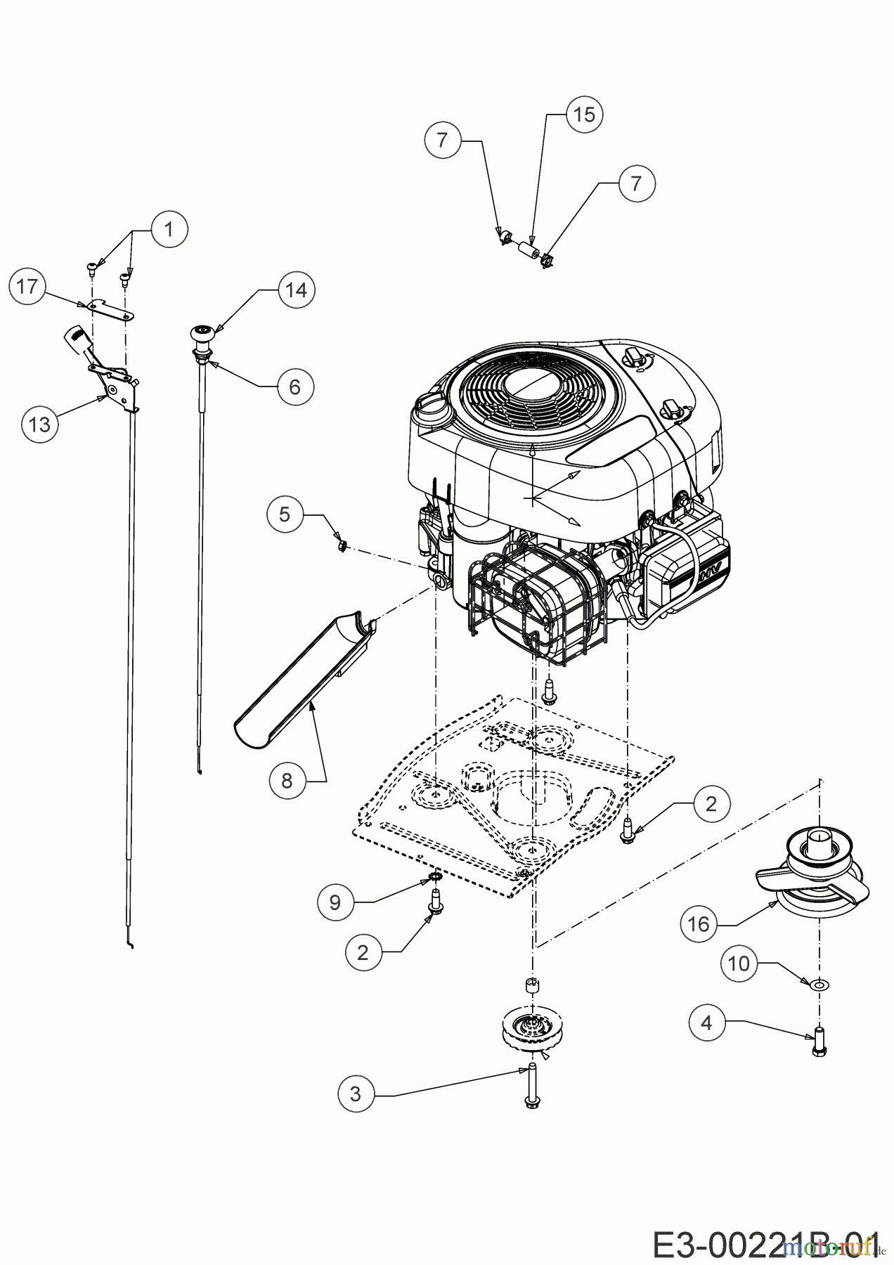  Bricolage Rasentraktoren INV R10576 LB 13AC26JD648 (2019) Choke- und Gaszug, Motorkeilriemenscheibe, Motorzubehör