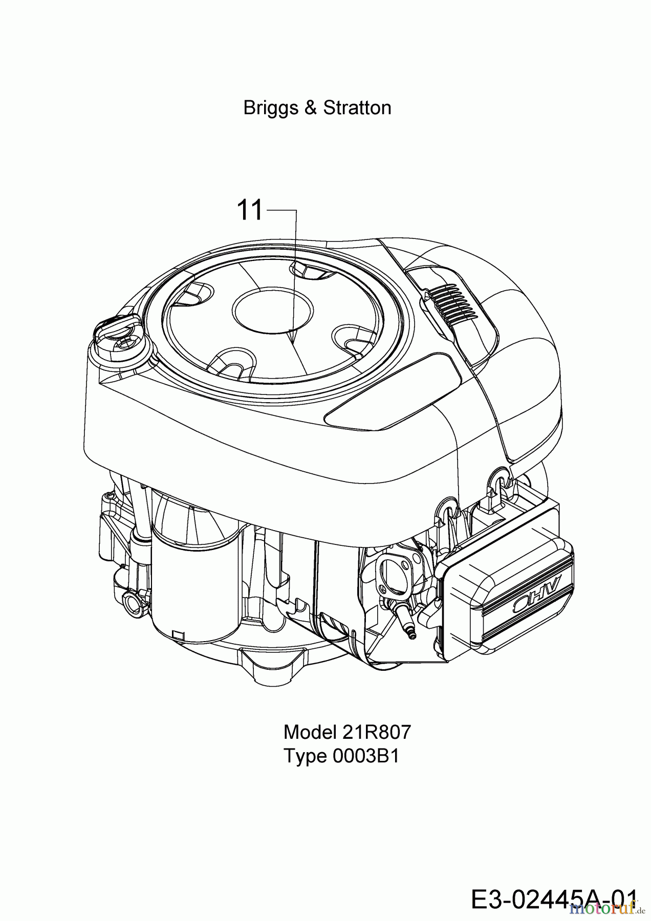 MTD Rasentraktoren Smart RE 130 H 13HH71KE600 (2020) Motor Briggs & Stratton