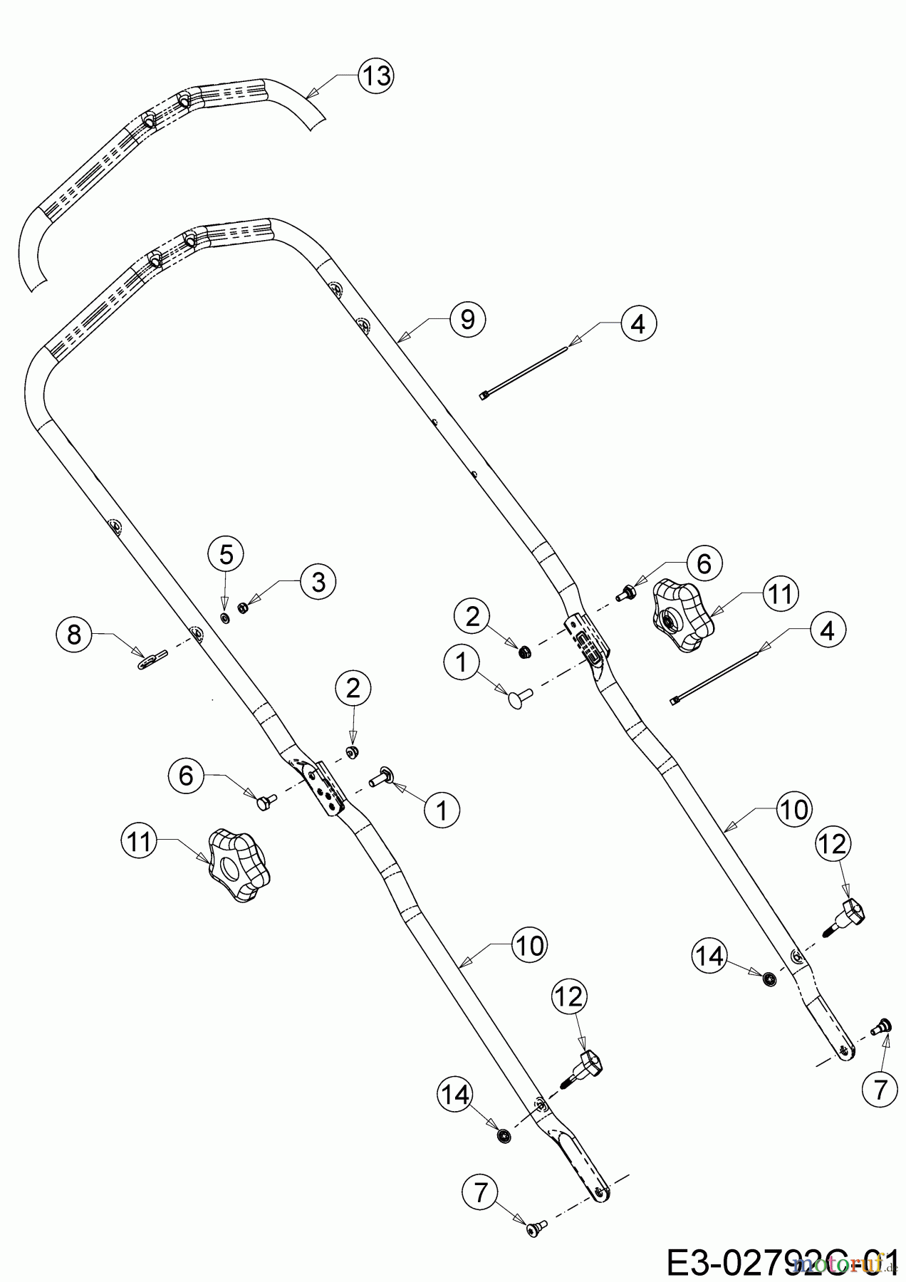 Mr.Gardener Motormäher mit Antrieb HW 53 BA-2 12B-PN7B629 (2020) Holm