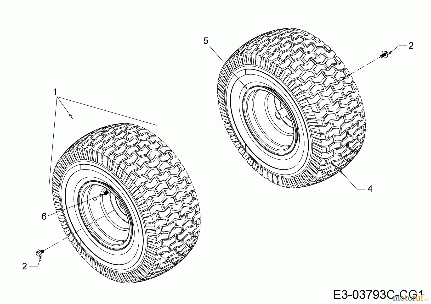 Helington Rasentraktoren H 107 HK 13BG79KG686 (2019) Räder hinten